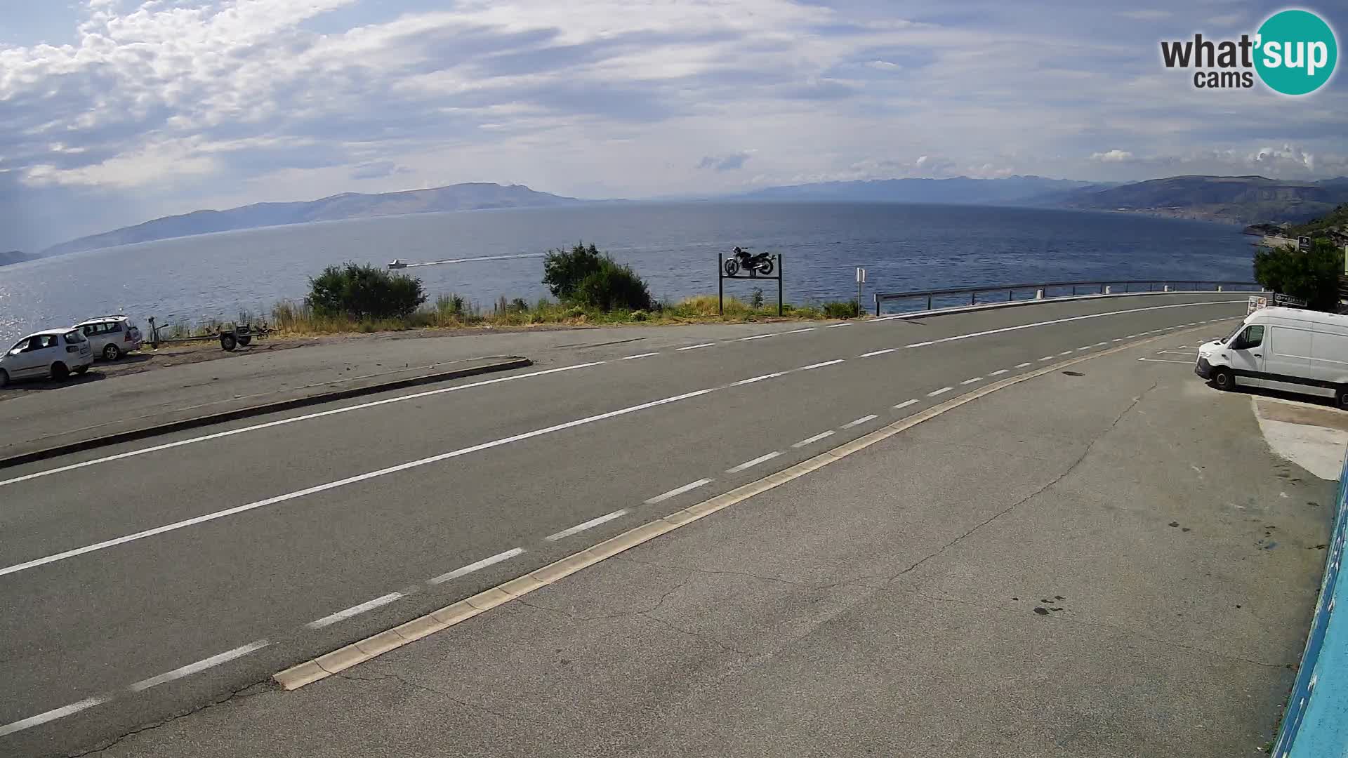 Webcam autoroute Adriatique D8 près de SENJ – vue sur l’île de KRK
