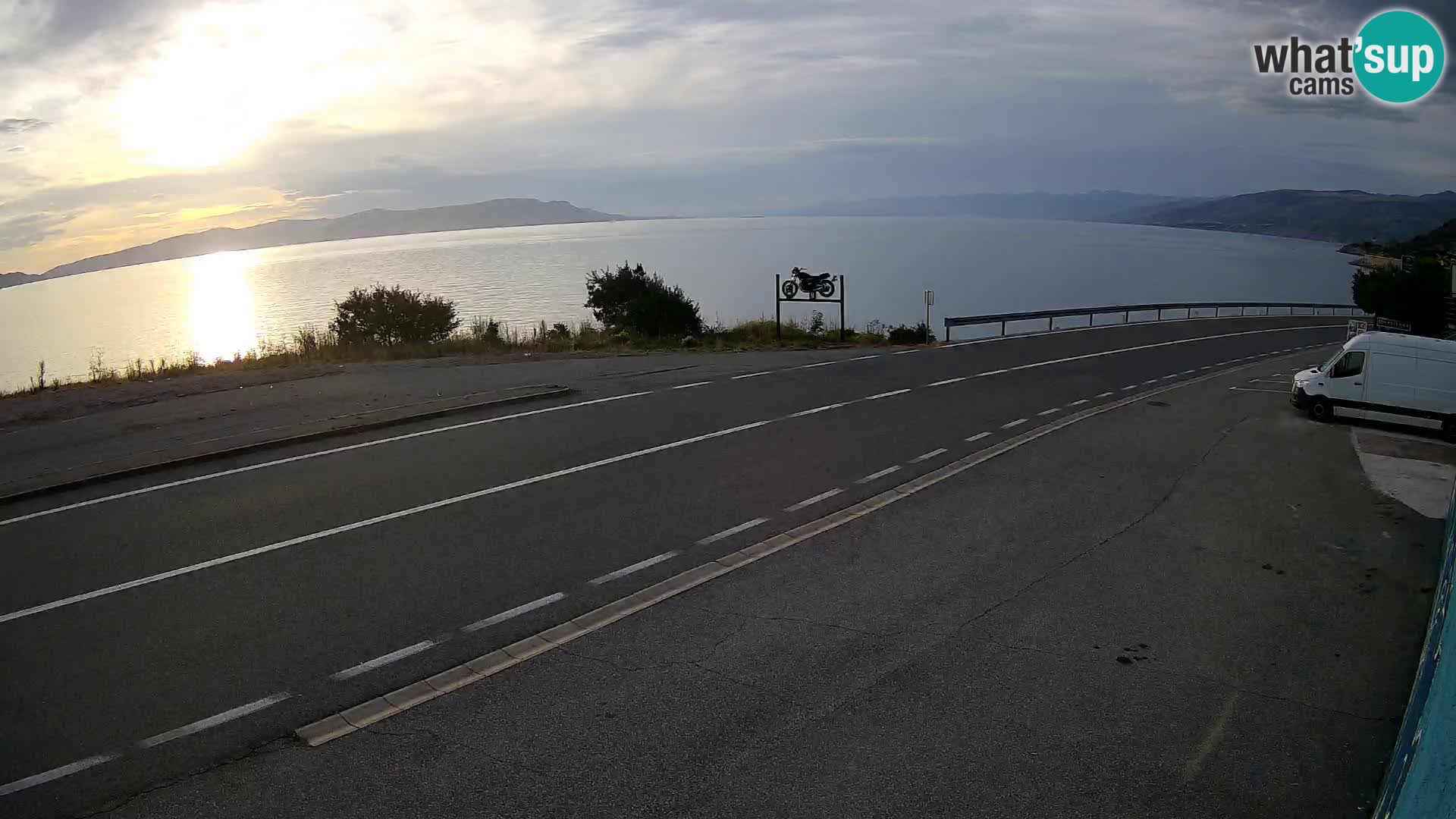 Webcam Adriatic highway D8 near SENJ – view to KRK island