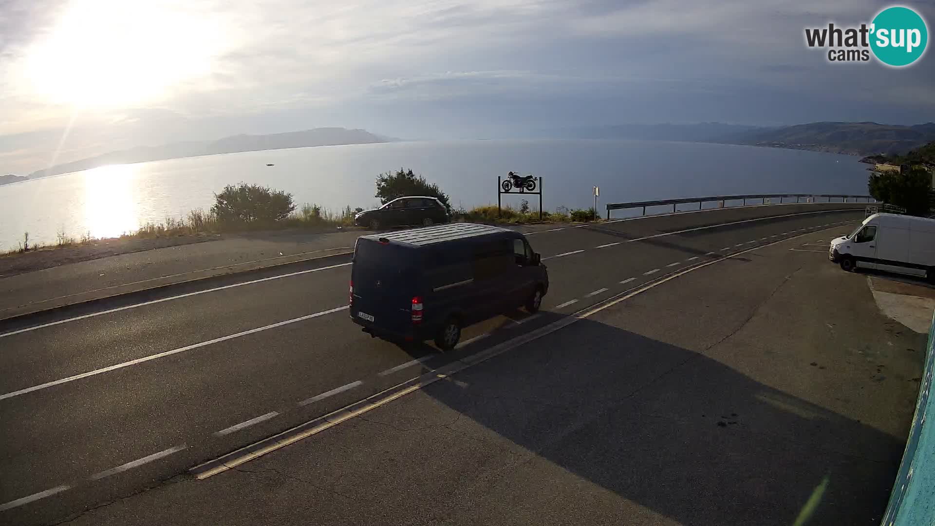 Webcam Adriatic highway D8 near SENJ – view to KRK island