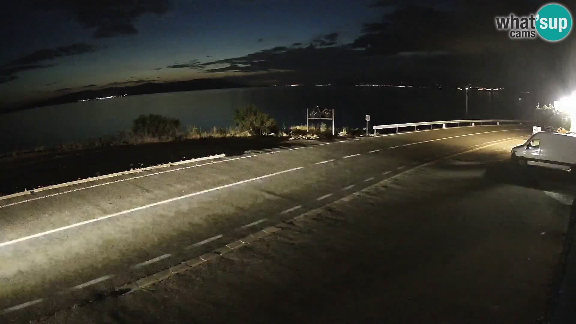 Webcam Adriatic highway D8 near SENJ – view to KRK island