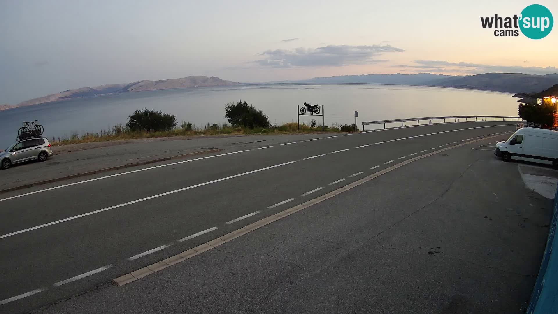 Webcam Adriatic highway D8 near SENJ – view to KRK island