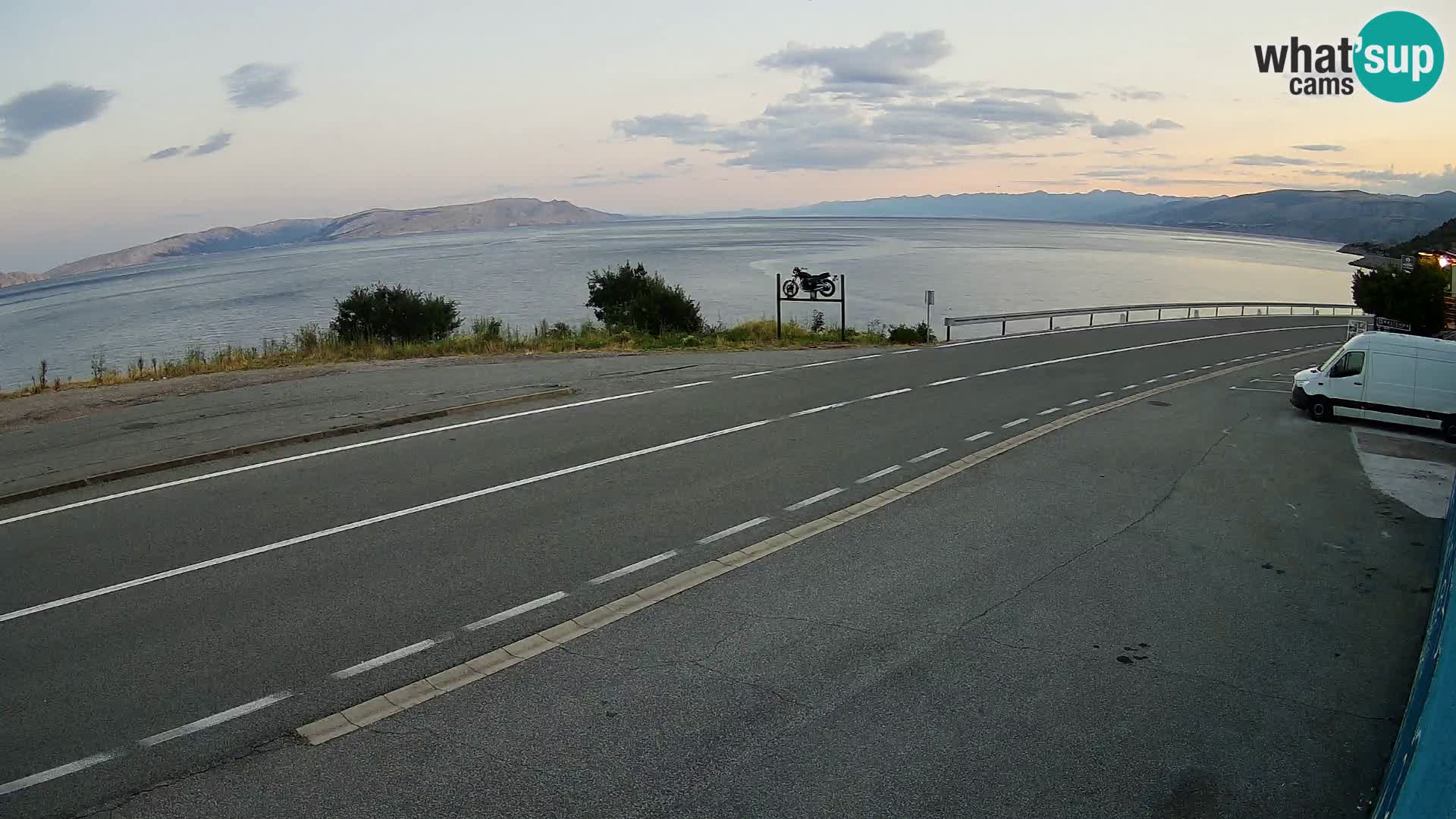 Webcam autoroute Adriatique D8 près de SENJ – vue sur l’île de KRK