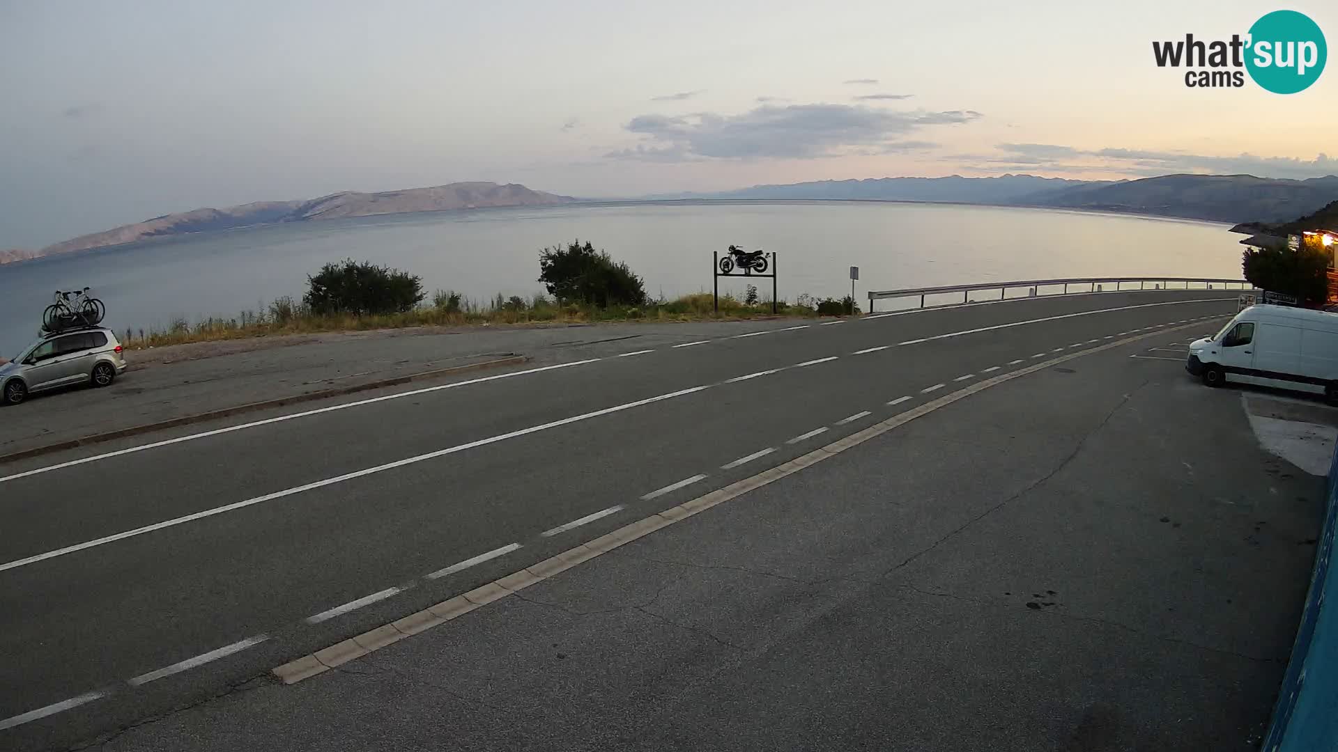 Webcam autopista adriática D8 cerca de SENJ – vista de la isla de KRK
