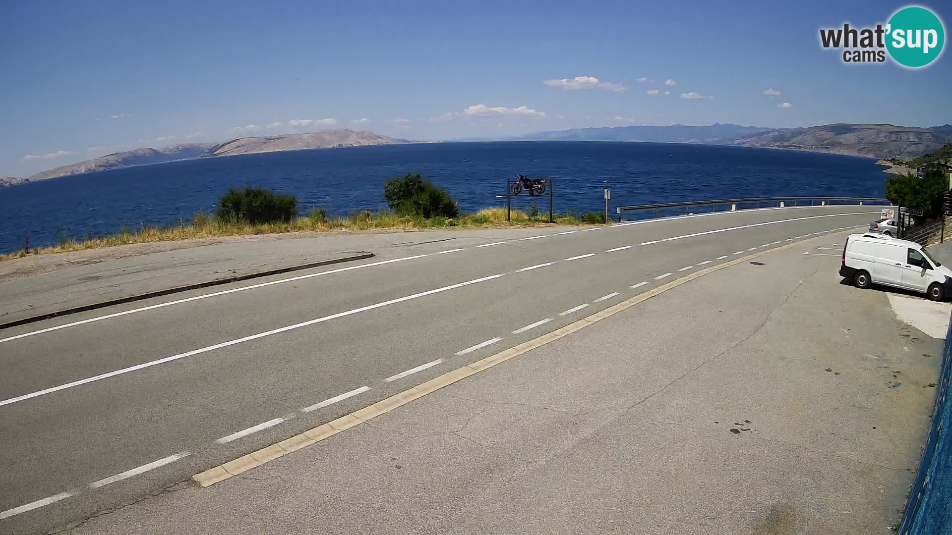Webcam Adria-Autobahn D8 bei SENJ – Blick auf die Insel KRK