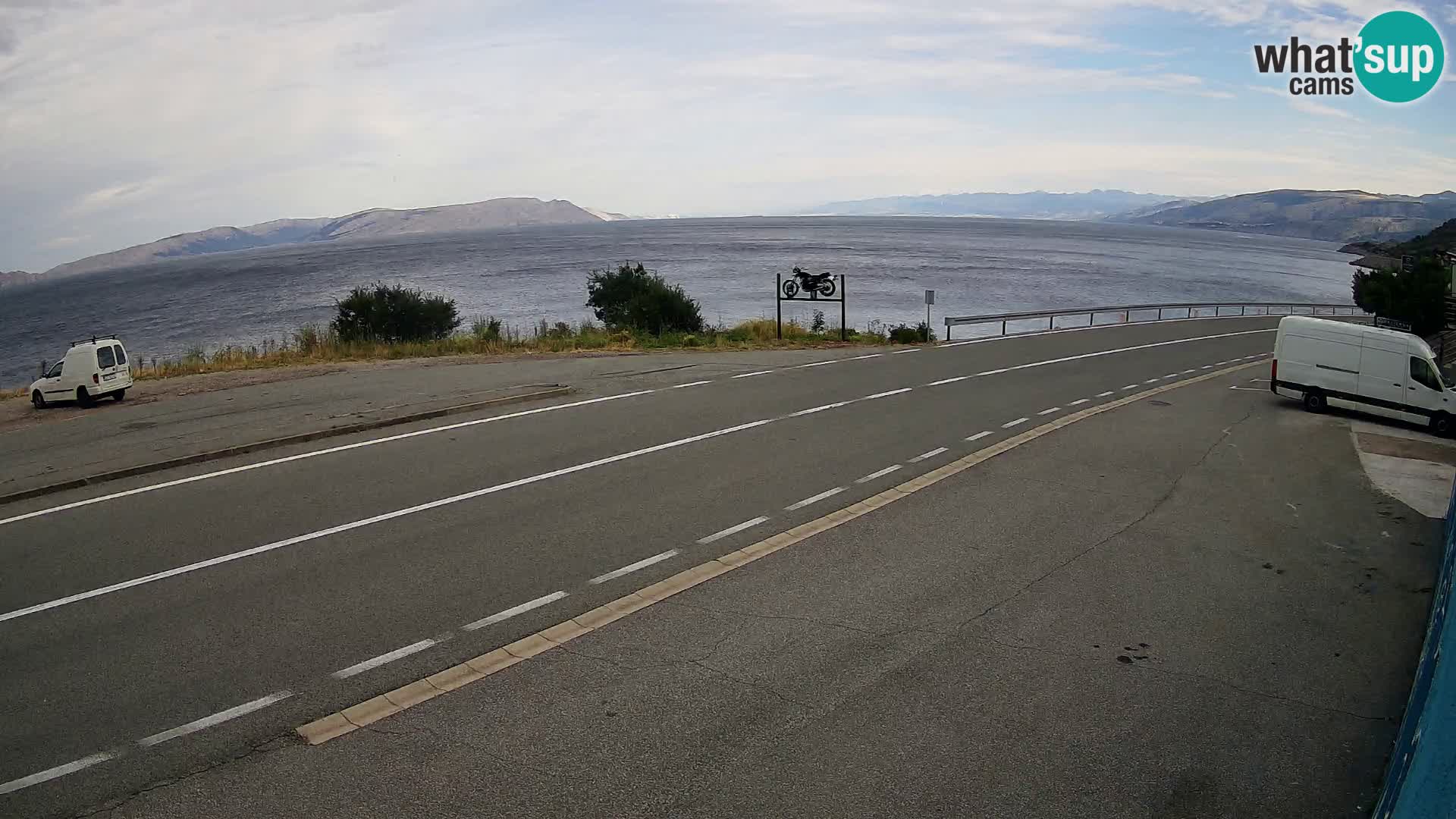 Webcam Adriatic highway D8 near SENJ – view to KRK island