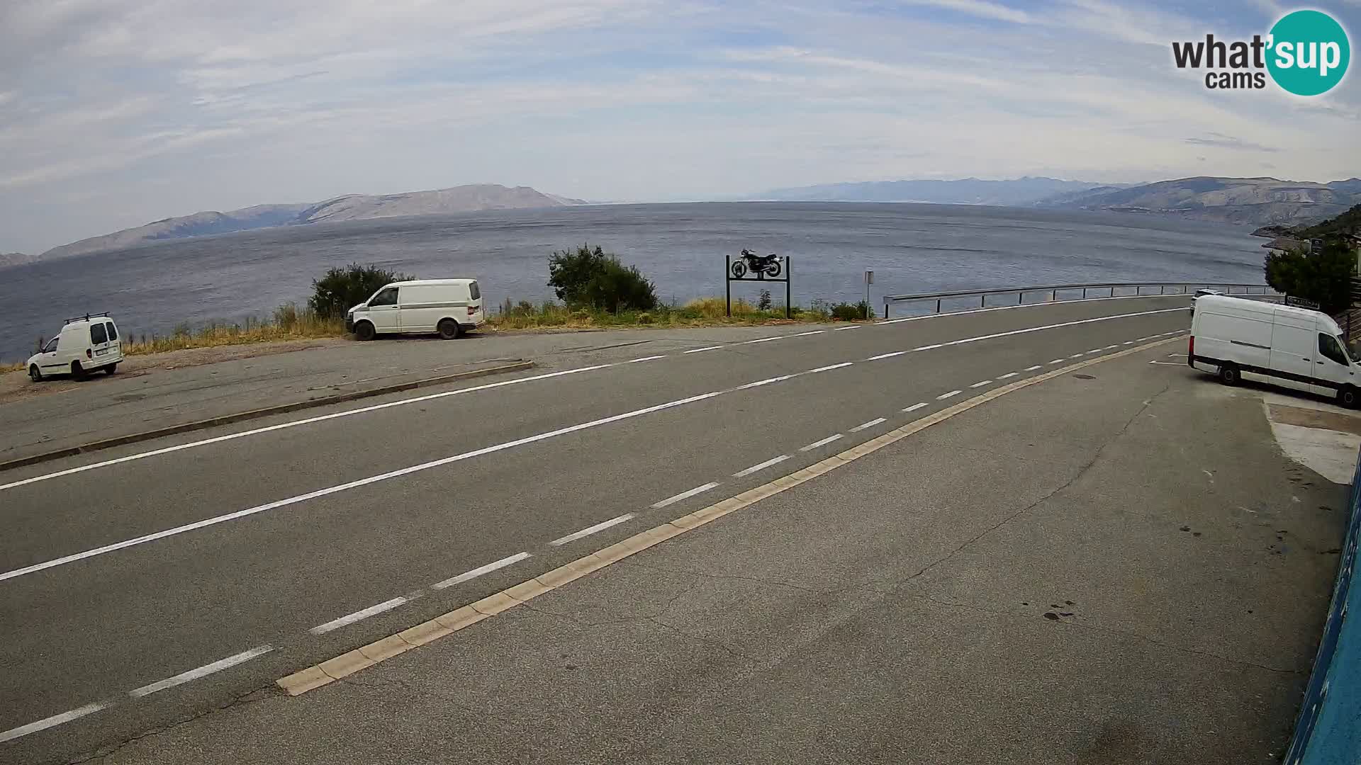 Webcam autoroute Adriatique D8 près de SENJ – vue sur l’île de KRK