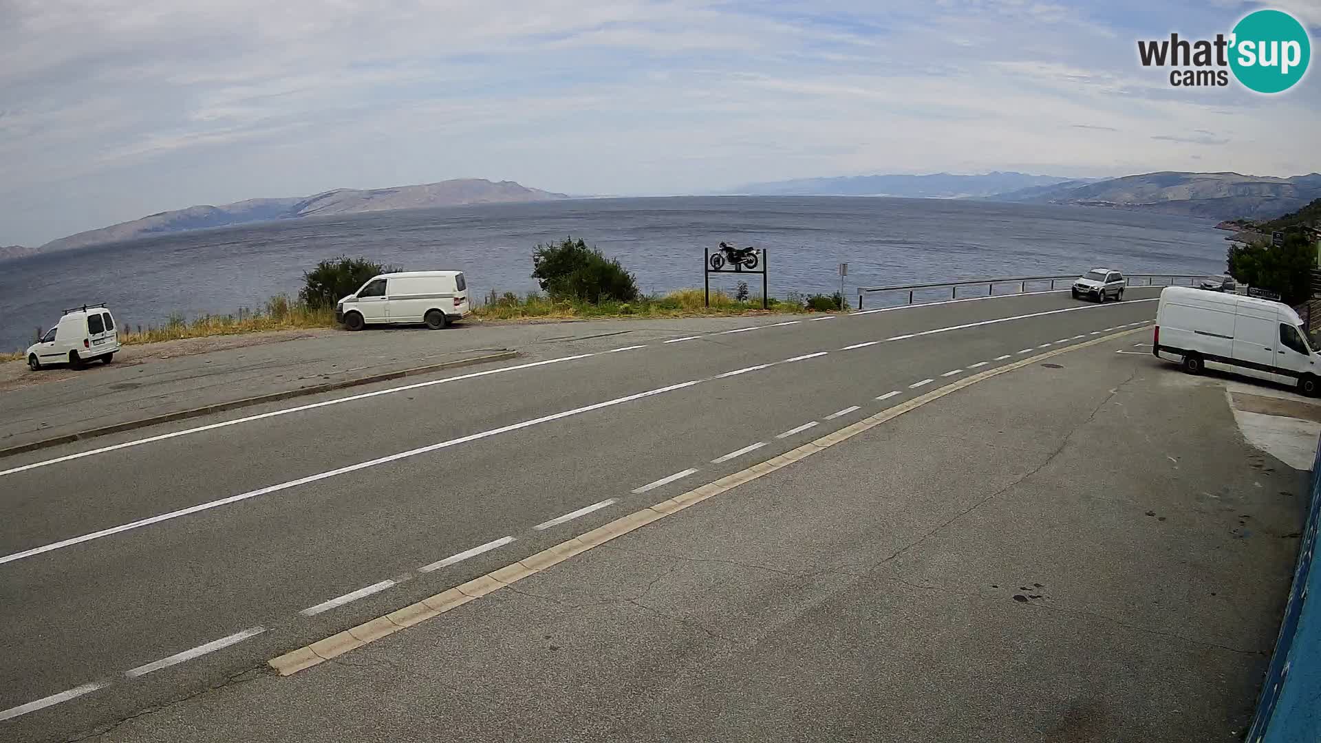 Webcam Adriatic highway D8 near SENJ – view to KRK island