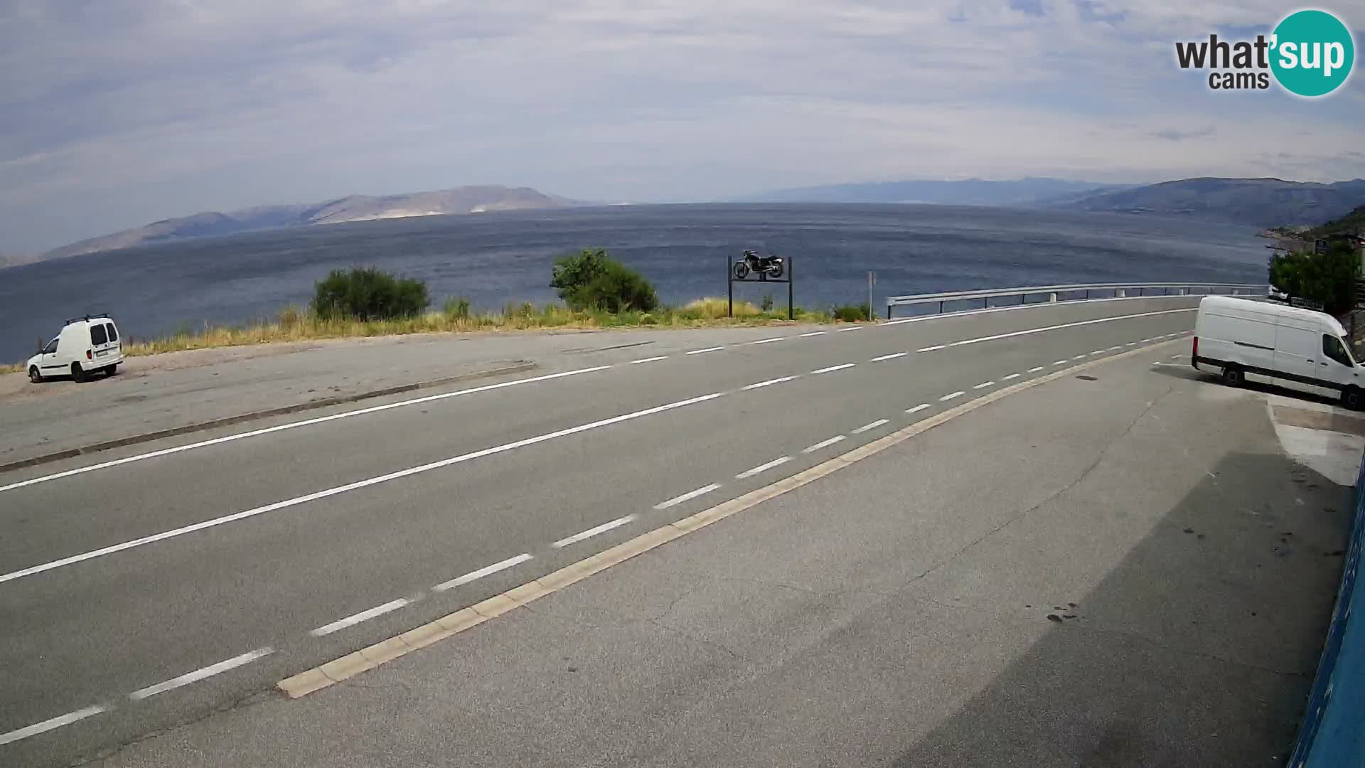 Webcam Adriatic highway D8 near SENJ – view to KRK island