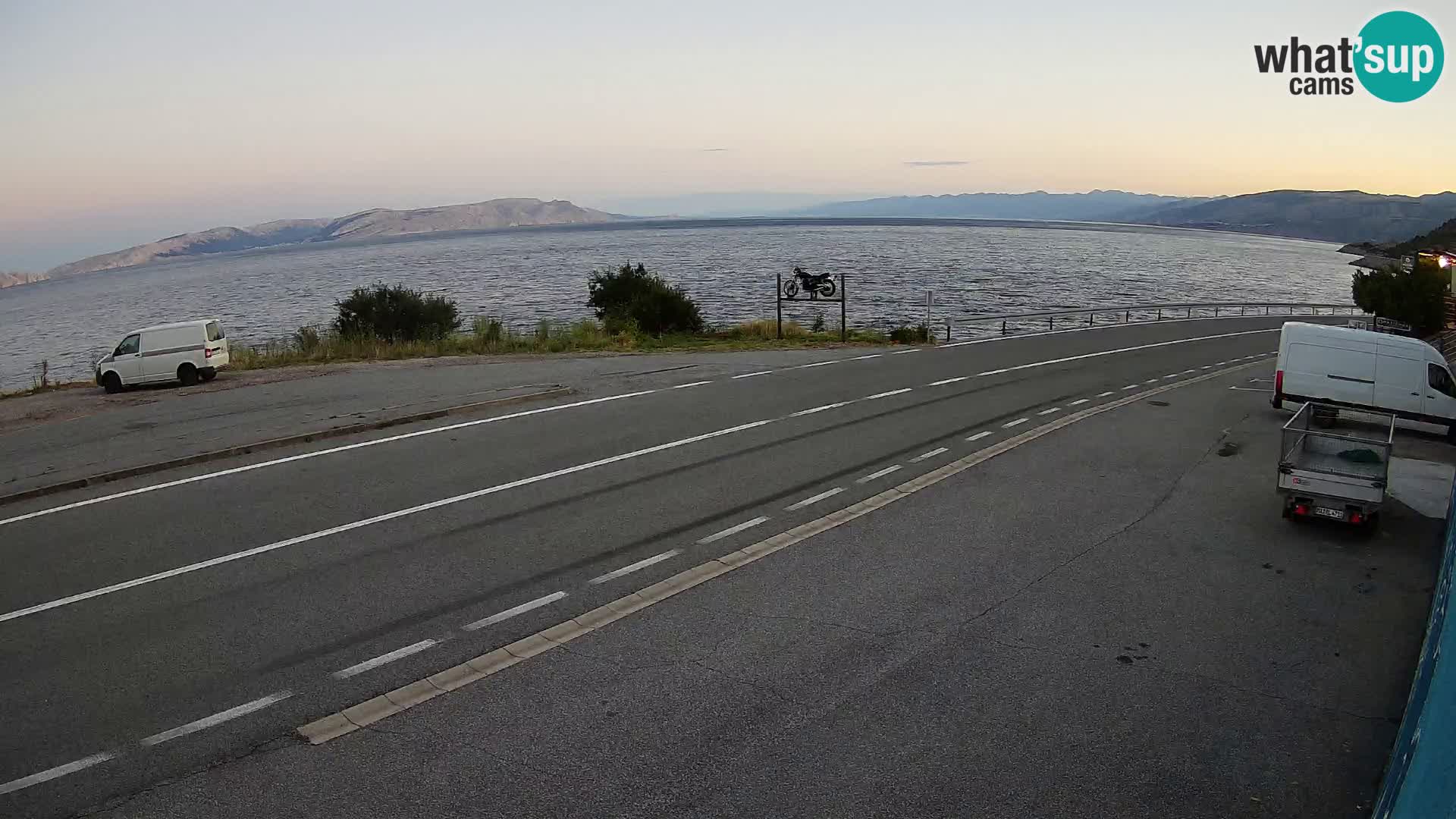 Webcam Adriatic highway D8 near SENJ – view to KRK island