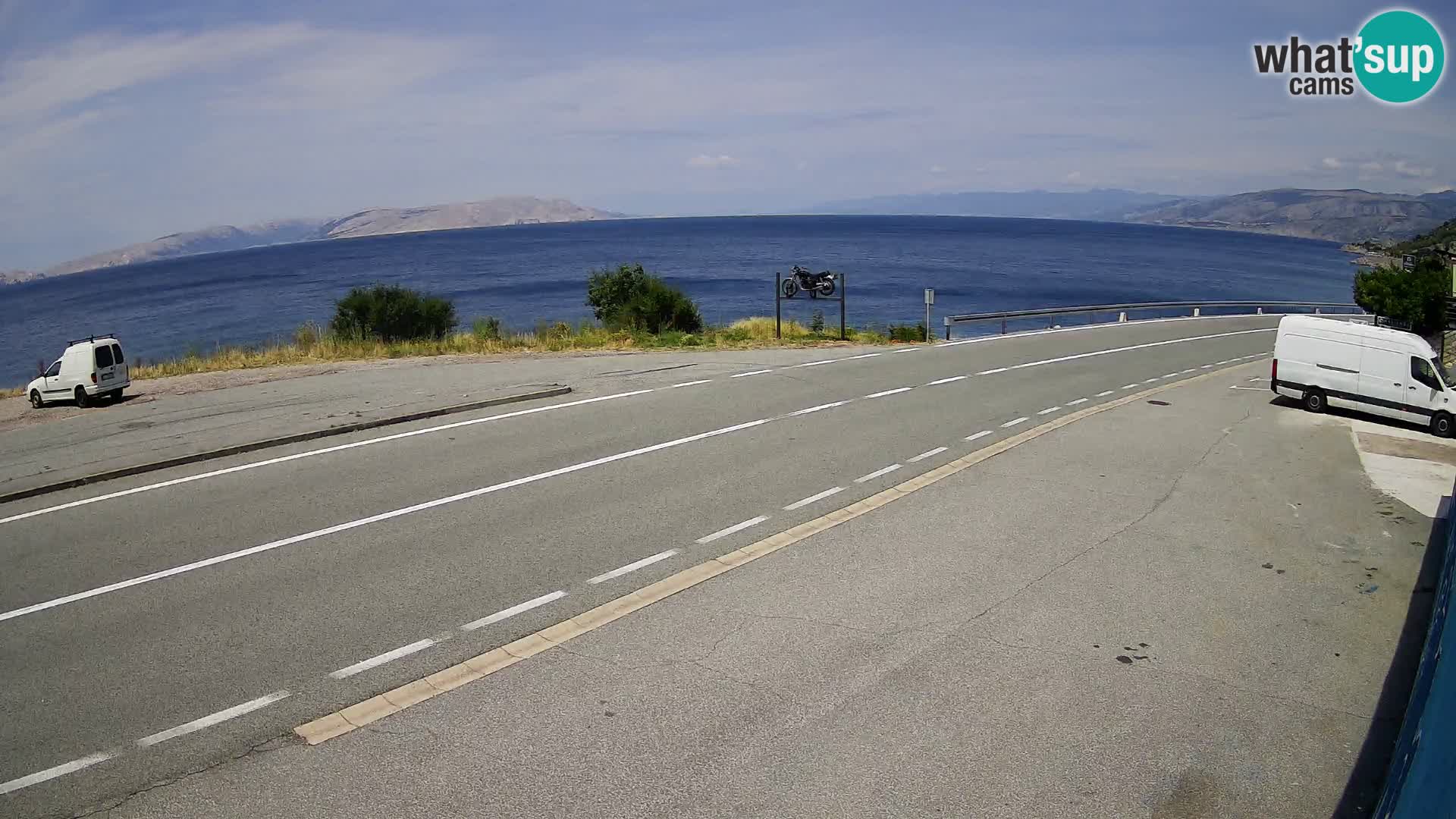 Webcam autoroute Adriatique D8 près de SENJ – vue sur l’île de KRK
