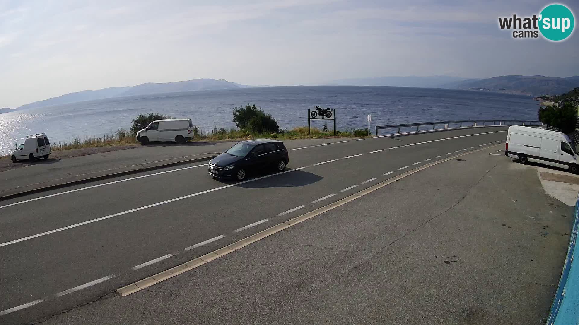 Webcam Adriatic highway D8 near SENJ – view to KRK island