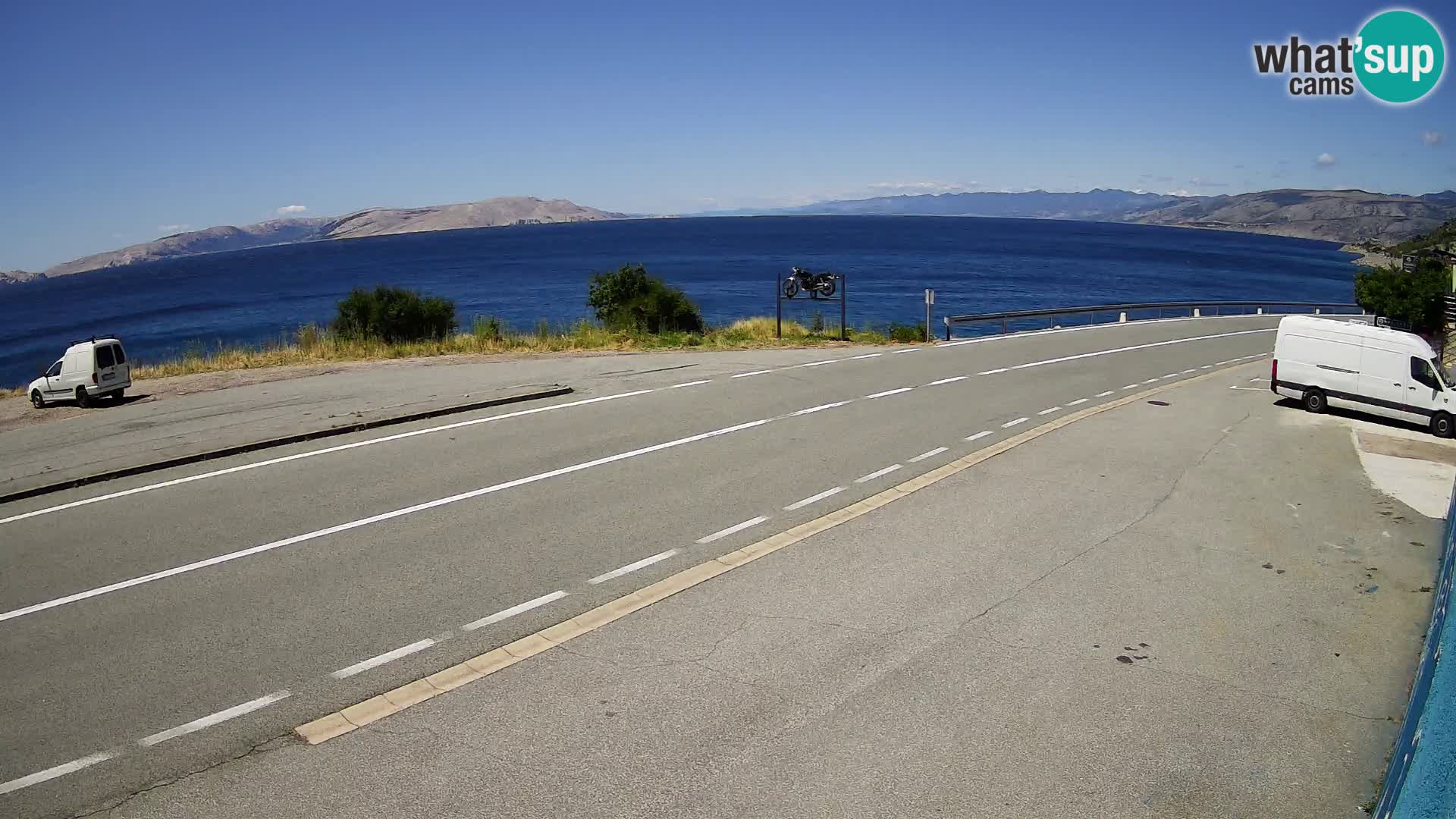Webcam autoroute Adriatique D8 près de SENJ – vue sur l’île de KRK