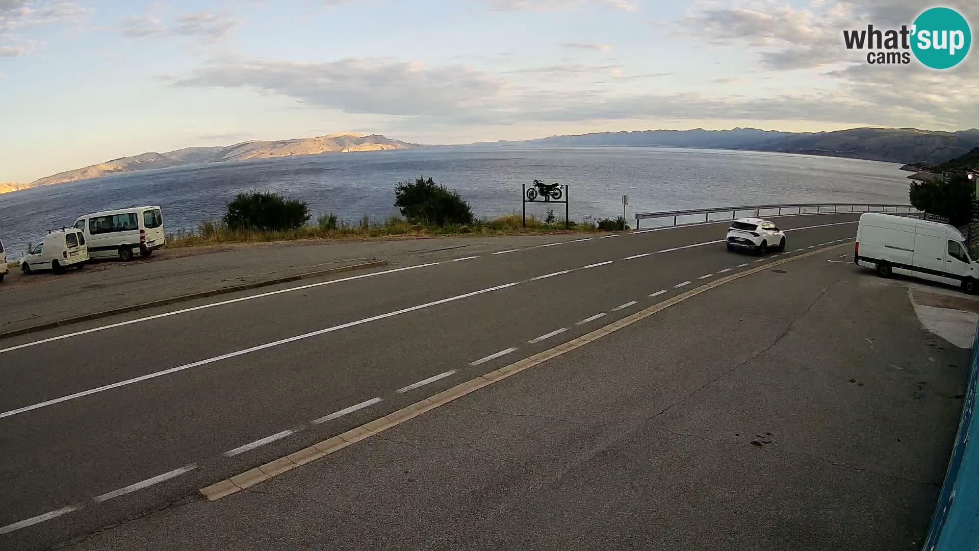 Webcam autoroute Adriatique D8 près de SENJ – vue sur l’île de KRK