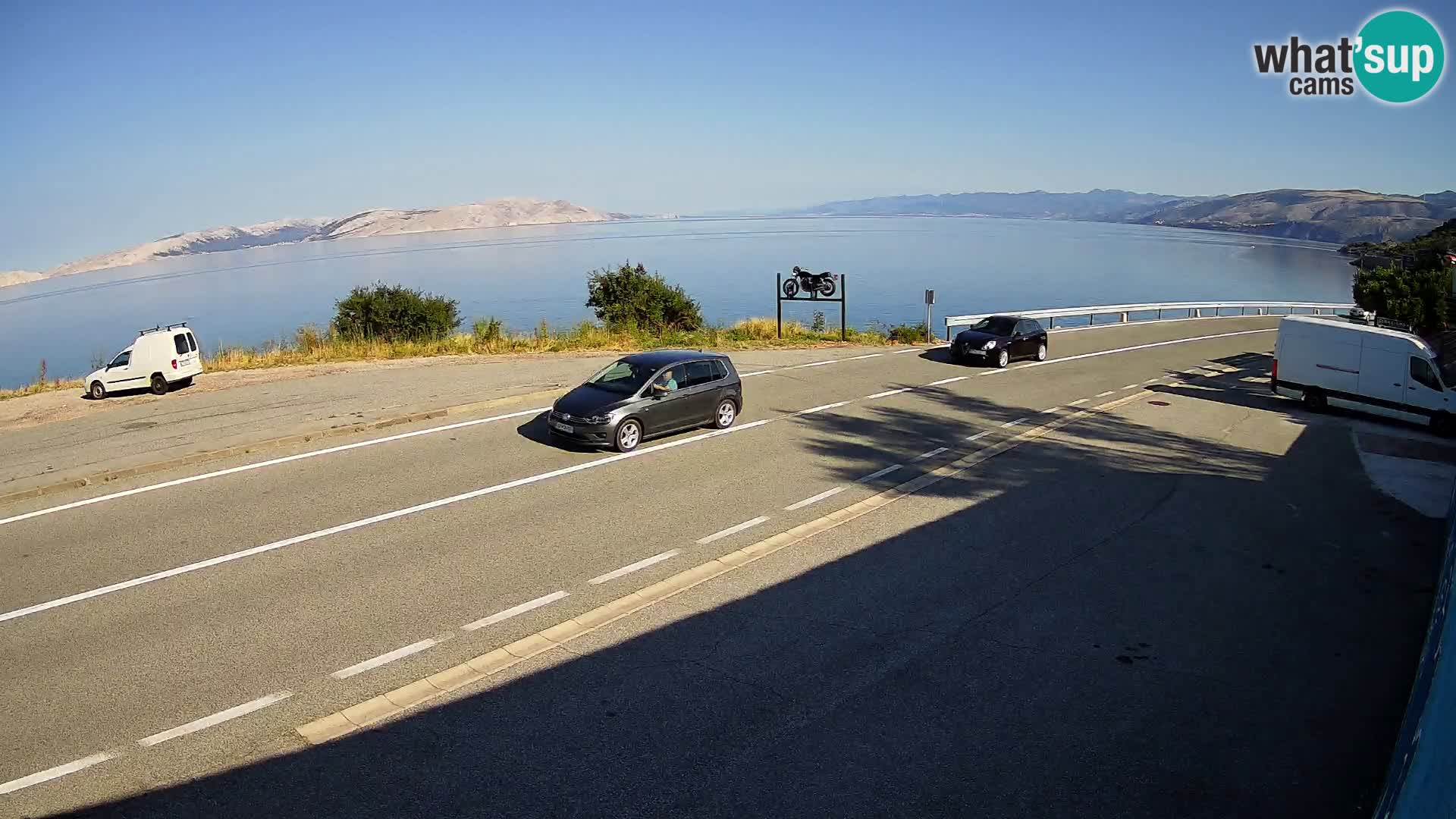Webcam Adria-Autobahn D8 bei SENJ – Blick auf die Insel KRK