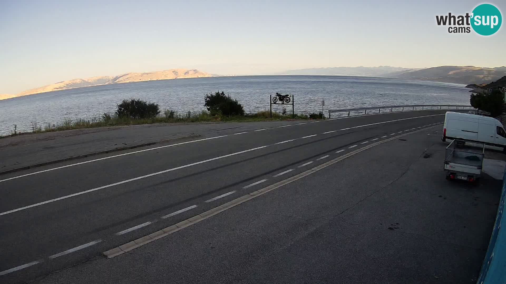 Webcam Adriatic highway D8 near SENJ – view to KRK island