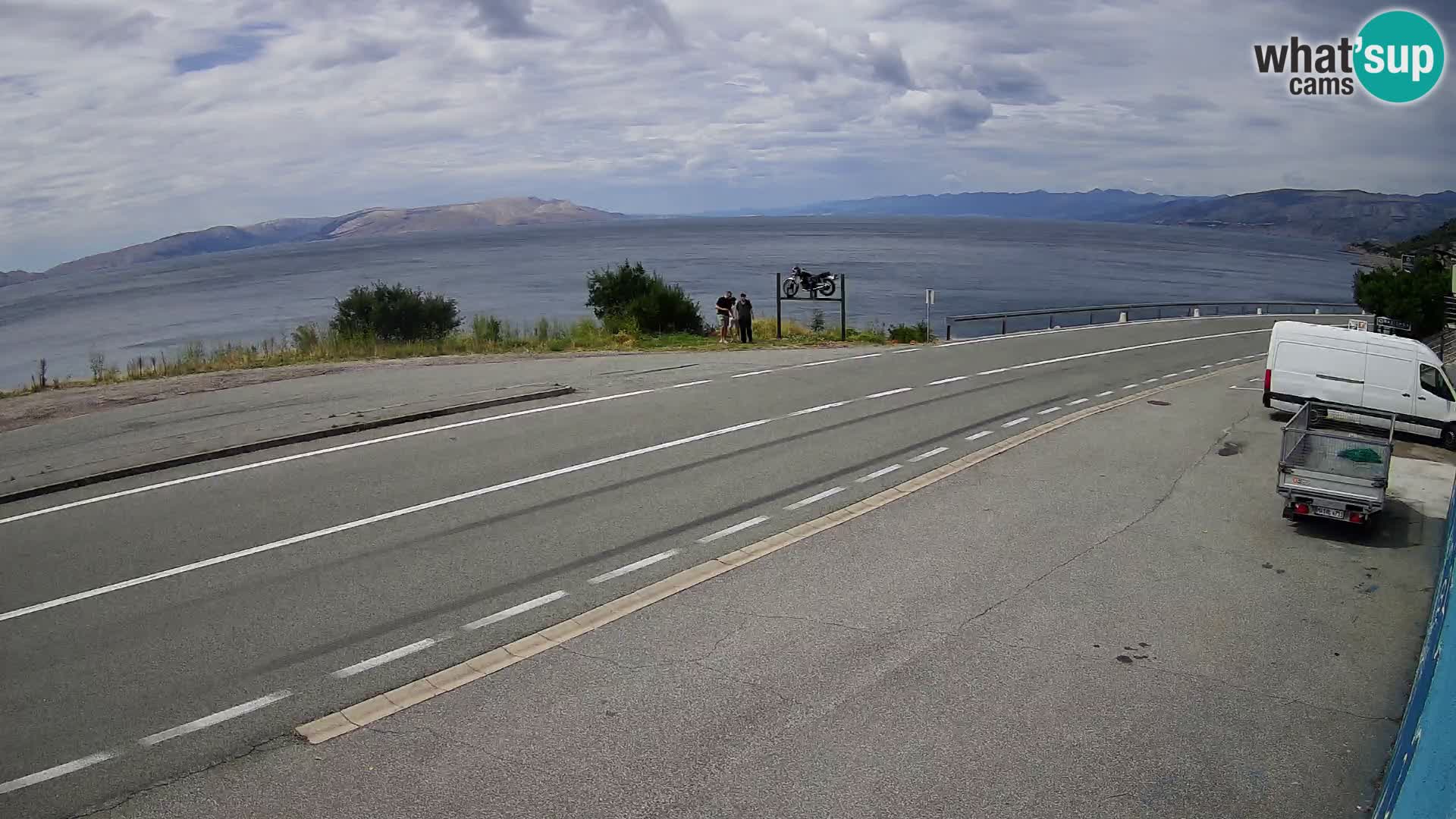 Webcam Adriatic highway D8 near SENJ – view to KRK island