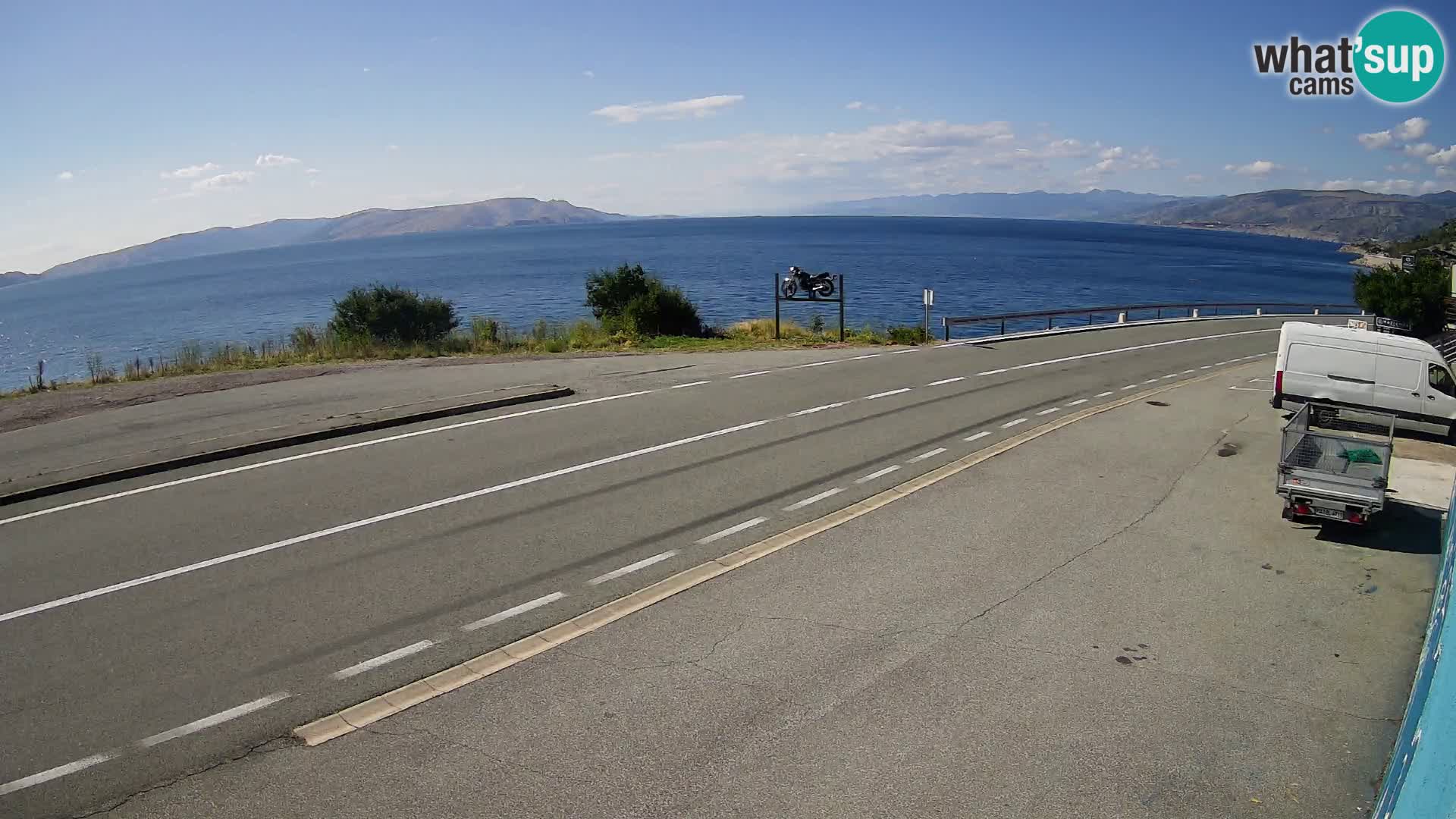 Webcam Adriatic highway D8 near SENJ – view to KRK island