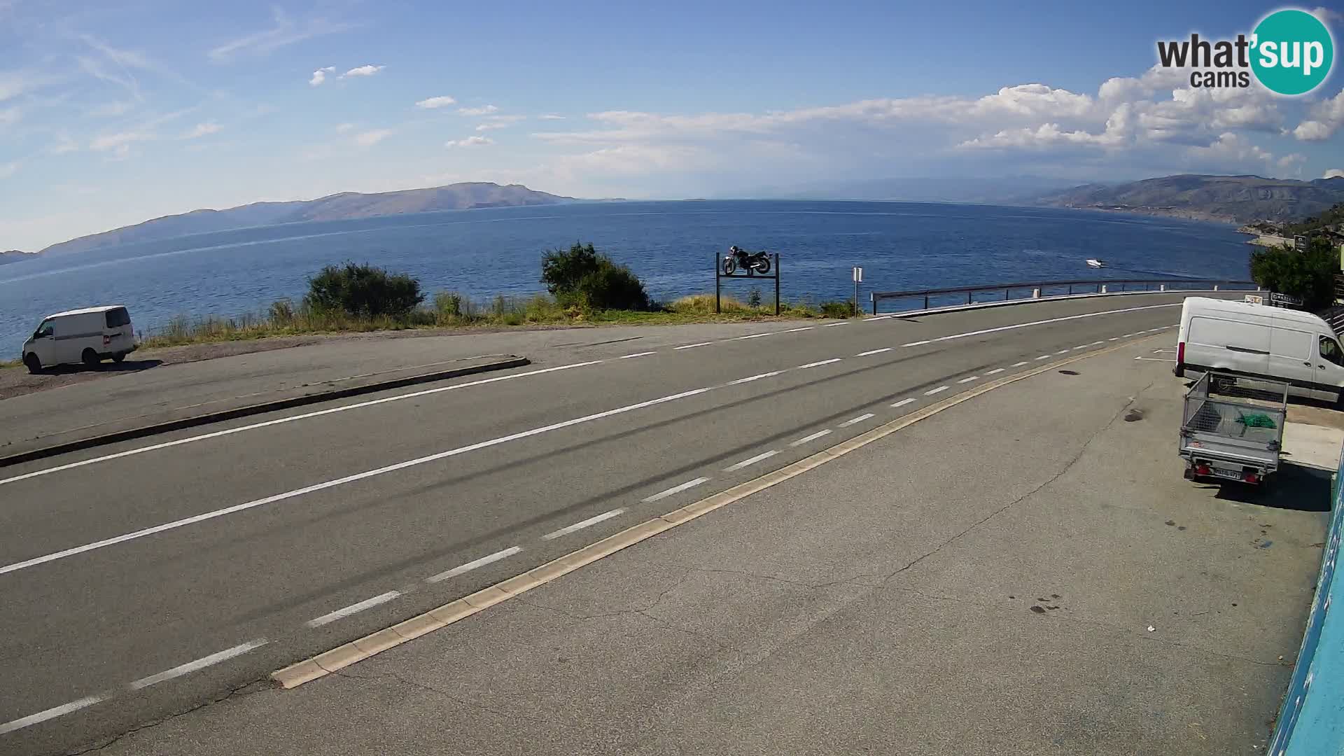 Webcam Adriatic highway D8 near SENJ – view to KRK island