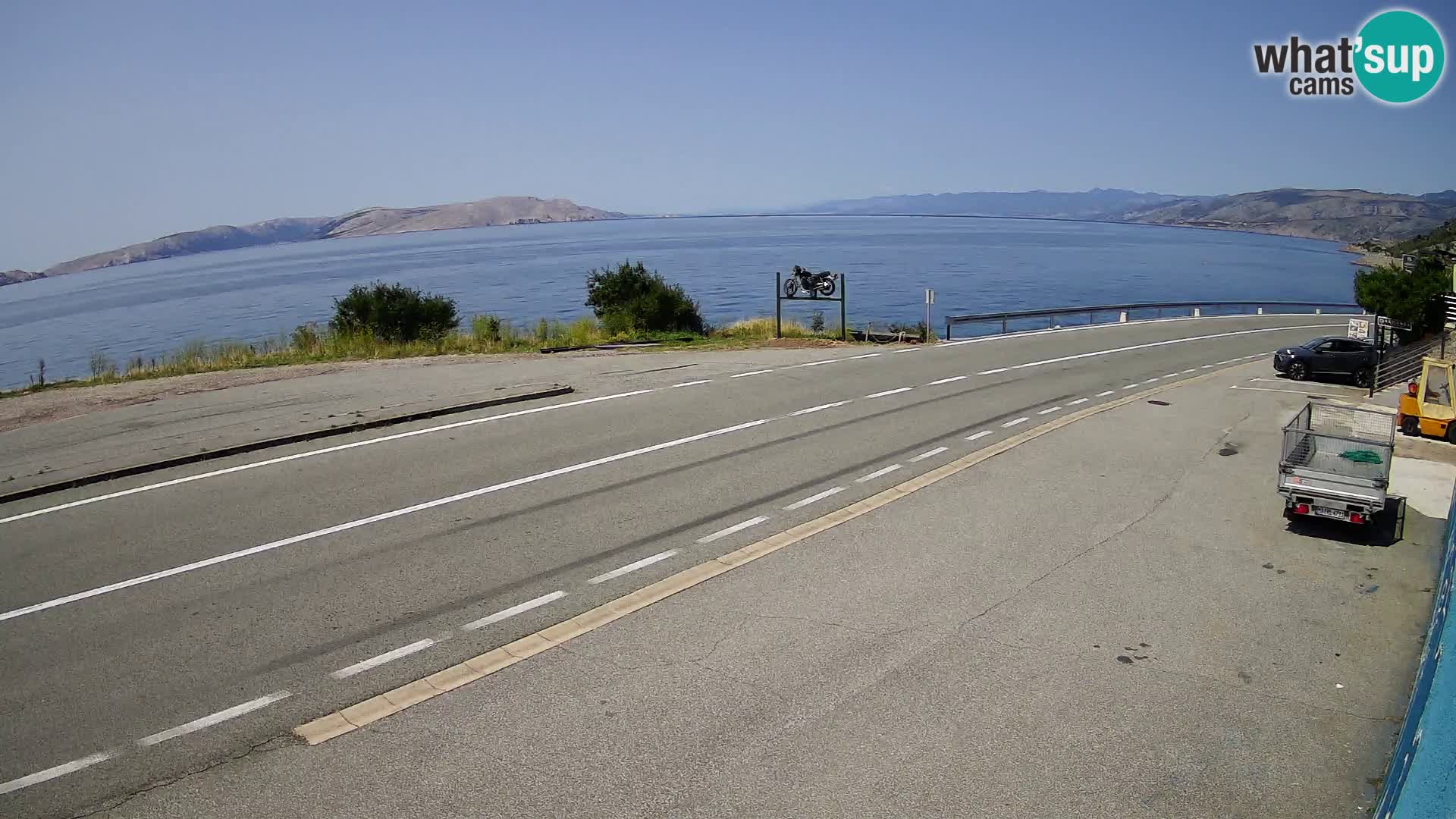 Webcam Adriatic highway D8 near SENJ – view to KRK island