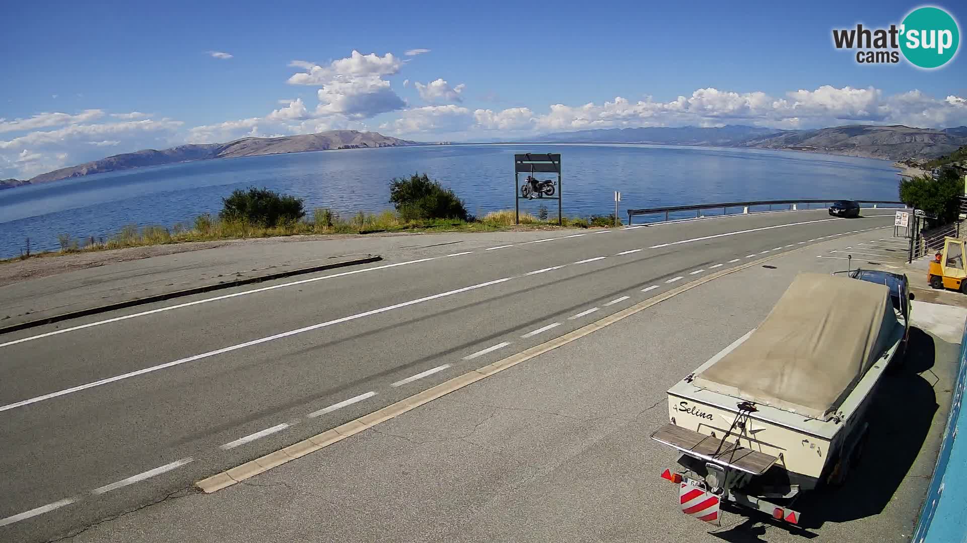 Webcam autopista adriática D8 cerca de SENJ – vista de la isla de KRK