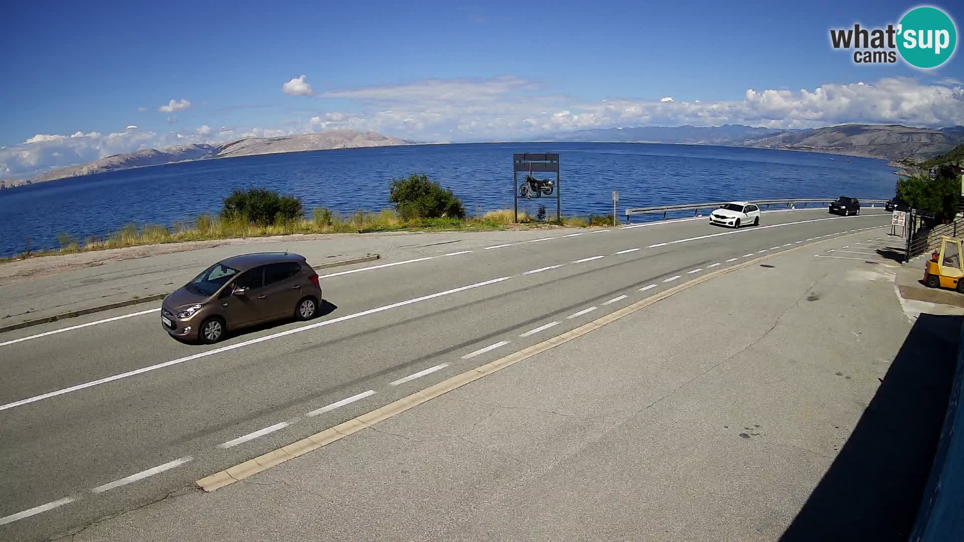 Webcam Adria-Autobahn D8 bei SENJ – Blick auf die Insel KRK