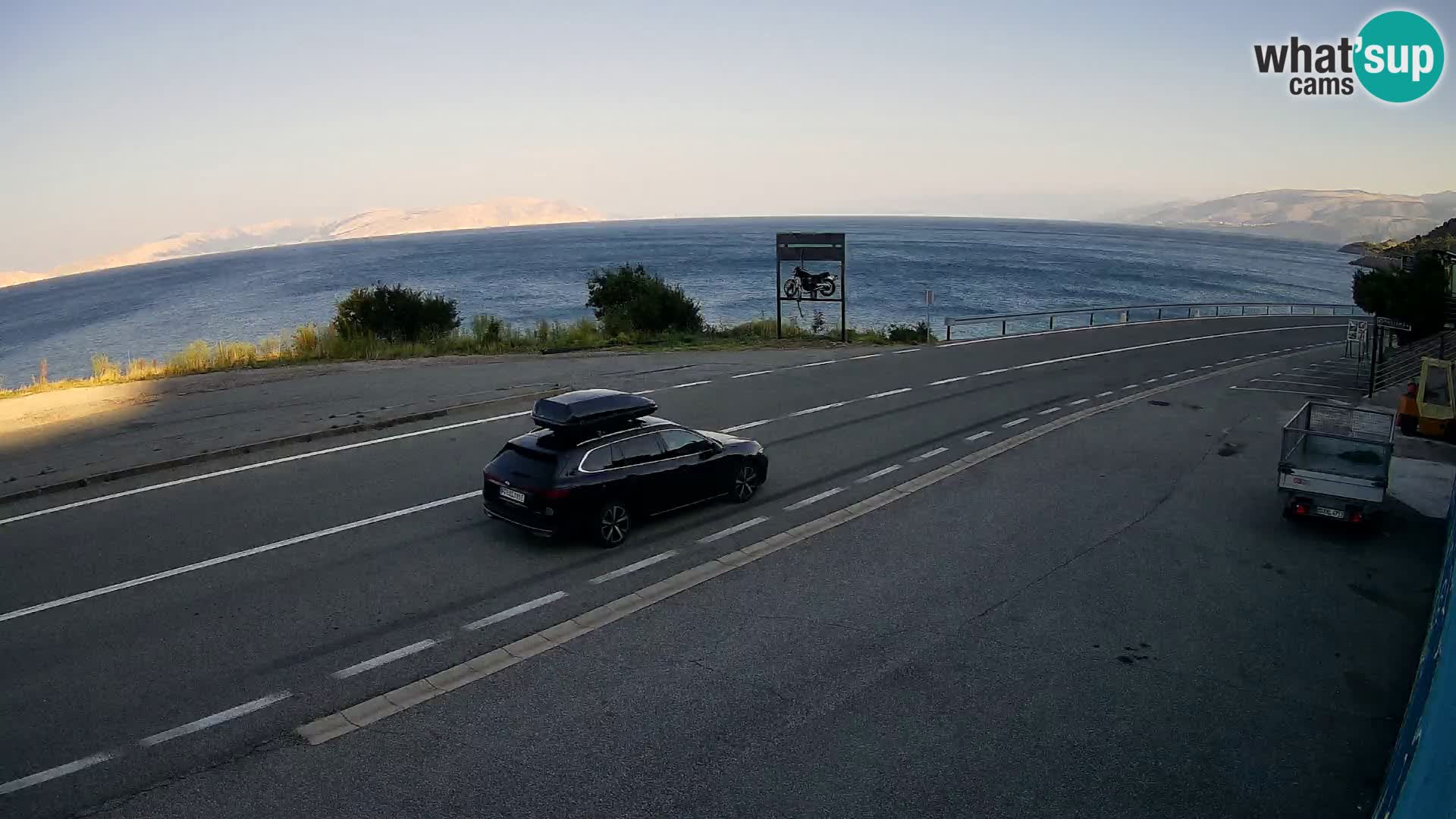 Webcam autoroute Adriatique D8 près de SENJ – vue sur l’île de KRK
