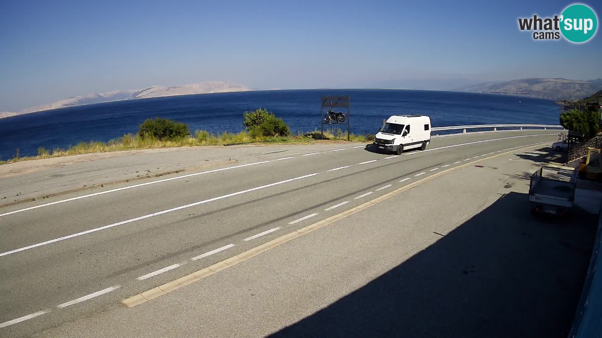 Webcam autopista adriática D8 cerca de SENJ – vista de la isla de KRK