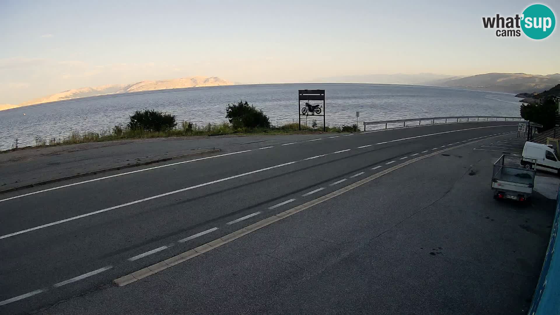 Webcam Adriatic highway D8 near SENJ – view to KRK island