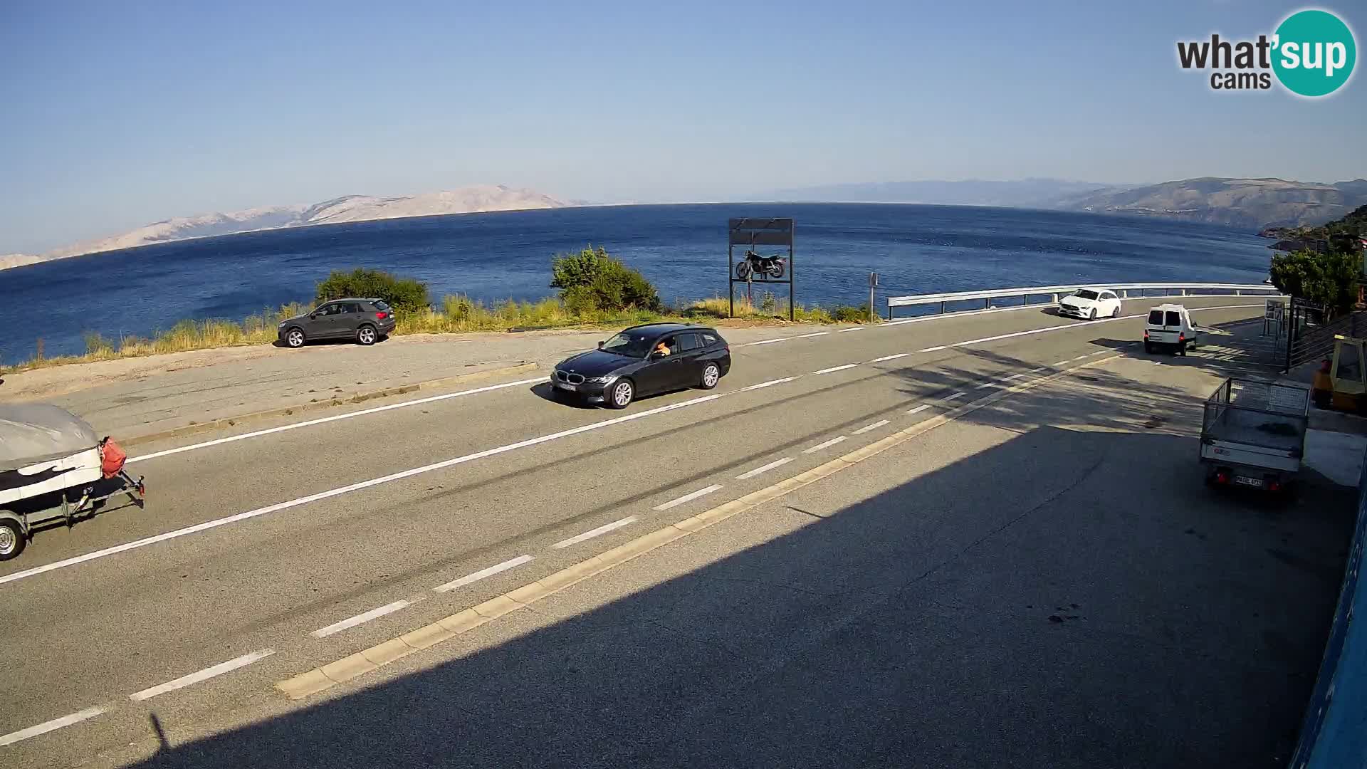 Webcam autopista adriática D8 cerca de SENJ – vista de la isla de KRK