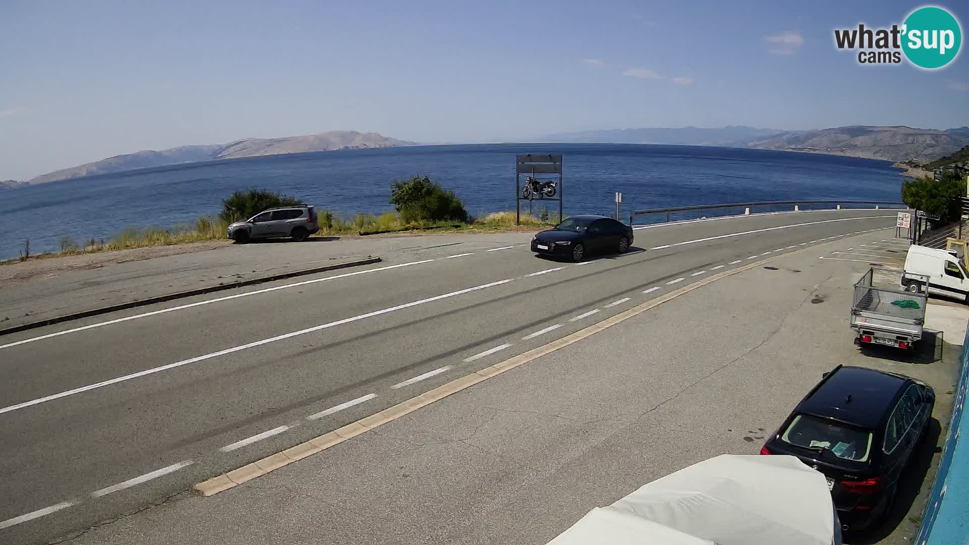 Webcam Adria-Autobahn D8 bei SENJ – Blick auf die Insel KRK