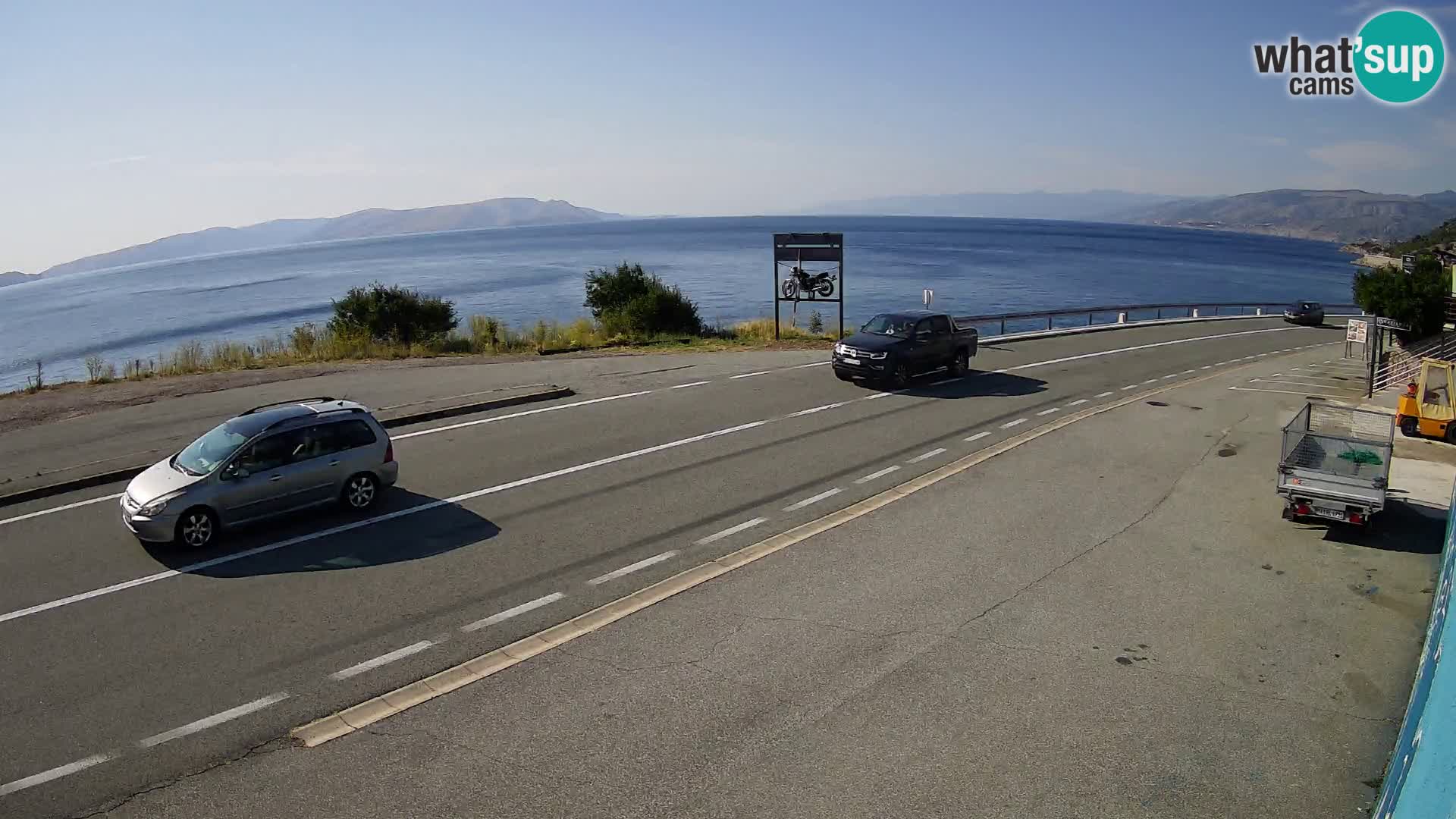Webcam Adria-Autobahn D8 bei SENJ – Blick auf die Insel KRK