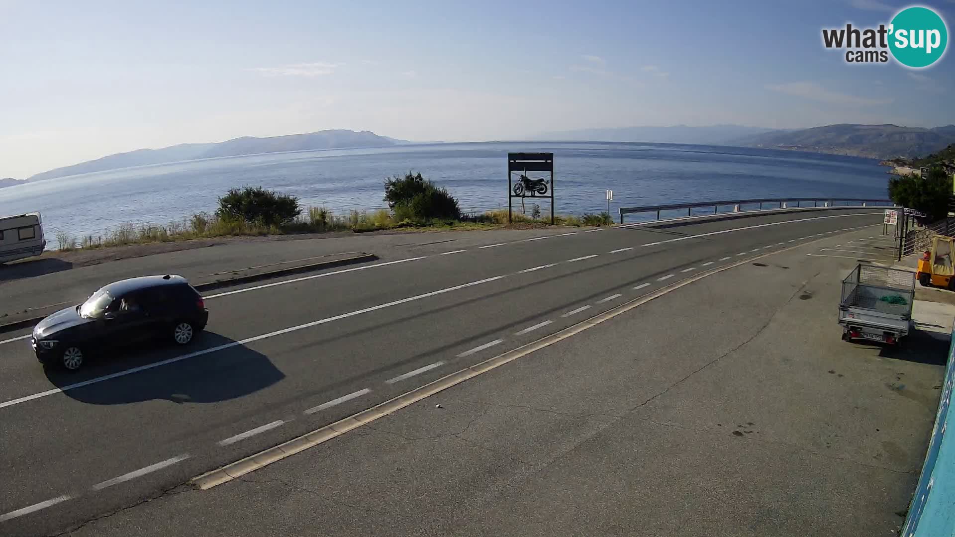 Webcam Adria-Autobahn D8 bei SENJ – Blick auf die Insel KRK