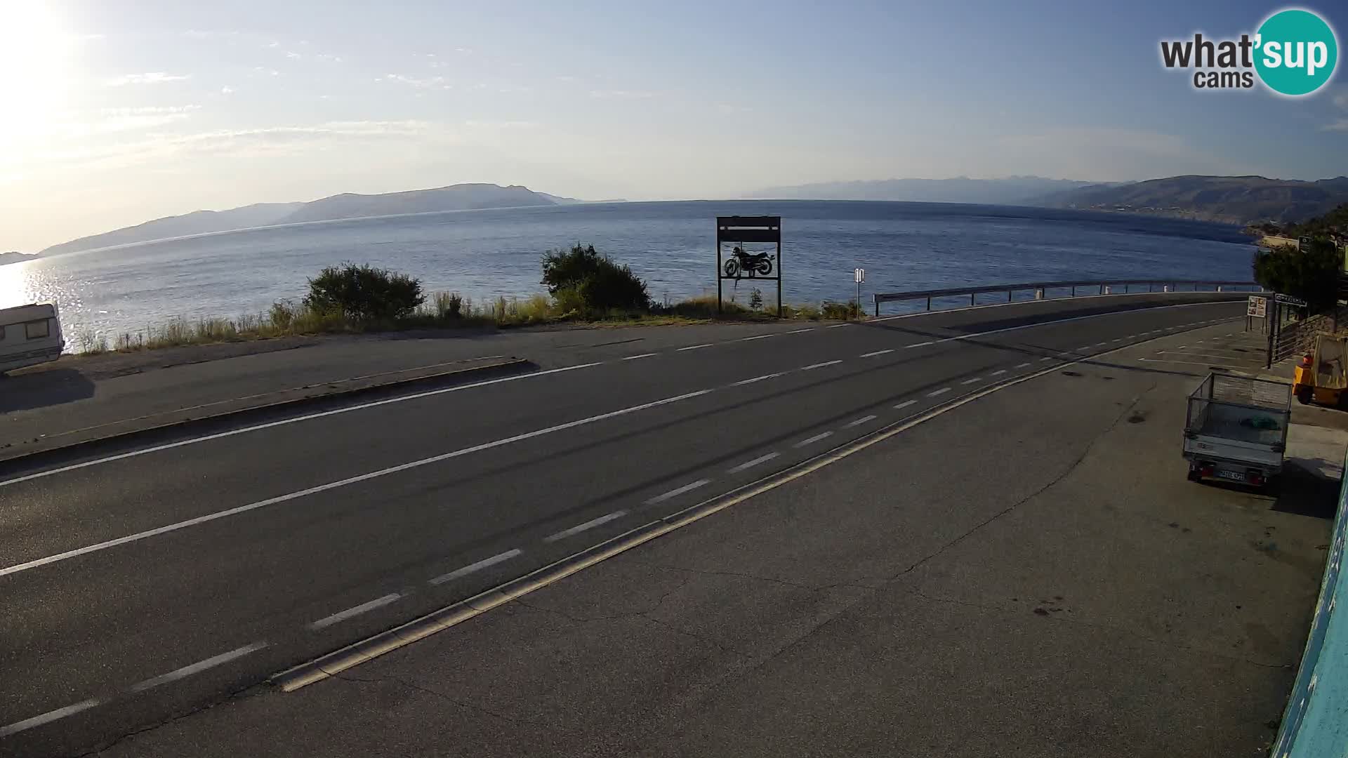 Webcam Adriatic highway D8 near SENJ – view to KRK island