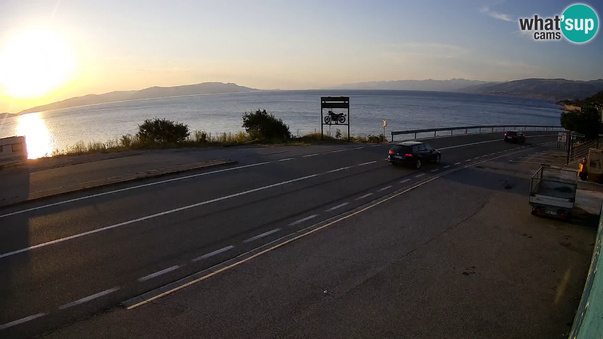 Webcam Adriatic highway D8 near SENJ – view to KRK island