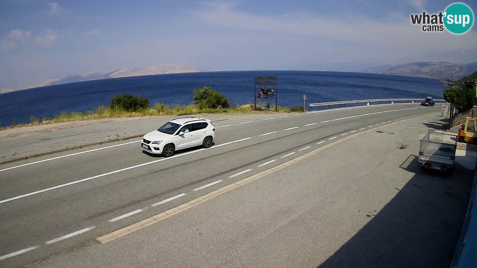 Webcam autopista adriática D8 cerca de SENJ – vista de la isla de KRK