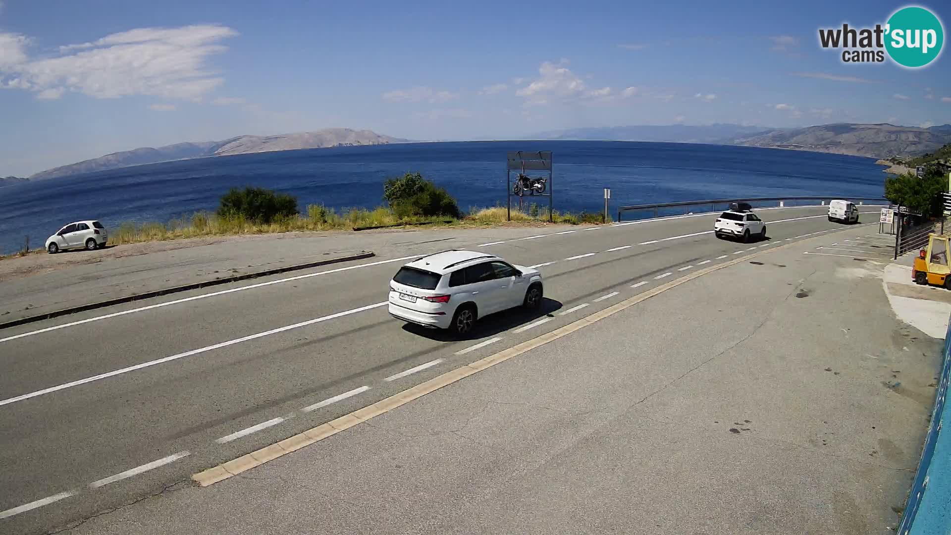 Webcam autoroute Adriatique D8 près de SENJ – vue sur l’île de KRK