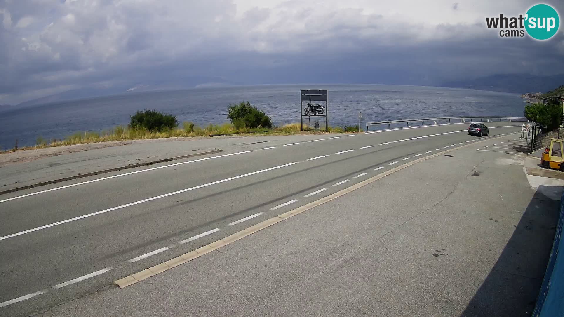 Webcam Adriatic highway D8 near SENJ – view to KRK island