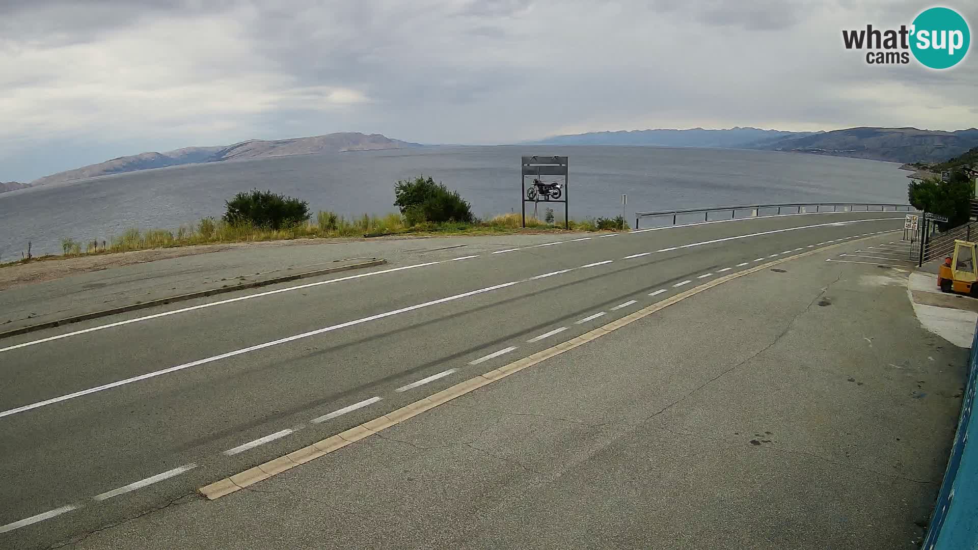 Webcam Adria-Autobahn D8 bei SENJ – Blick auf die Insel KRK