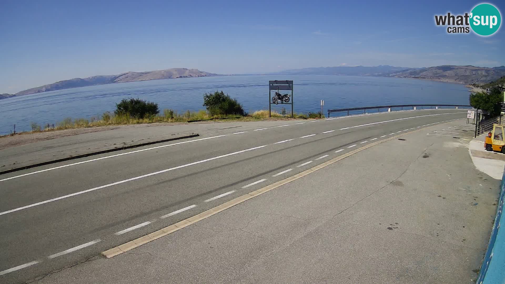 Webcam Adria-Autobahn D8 bei SENJ – Blick auf die Insel KRK