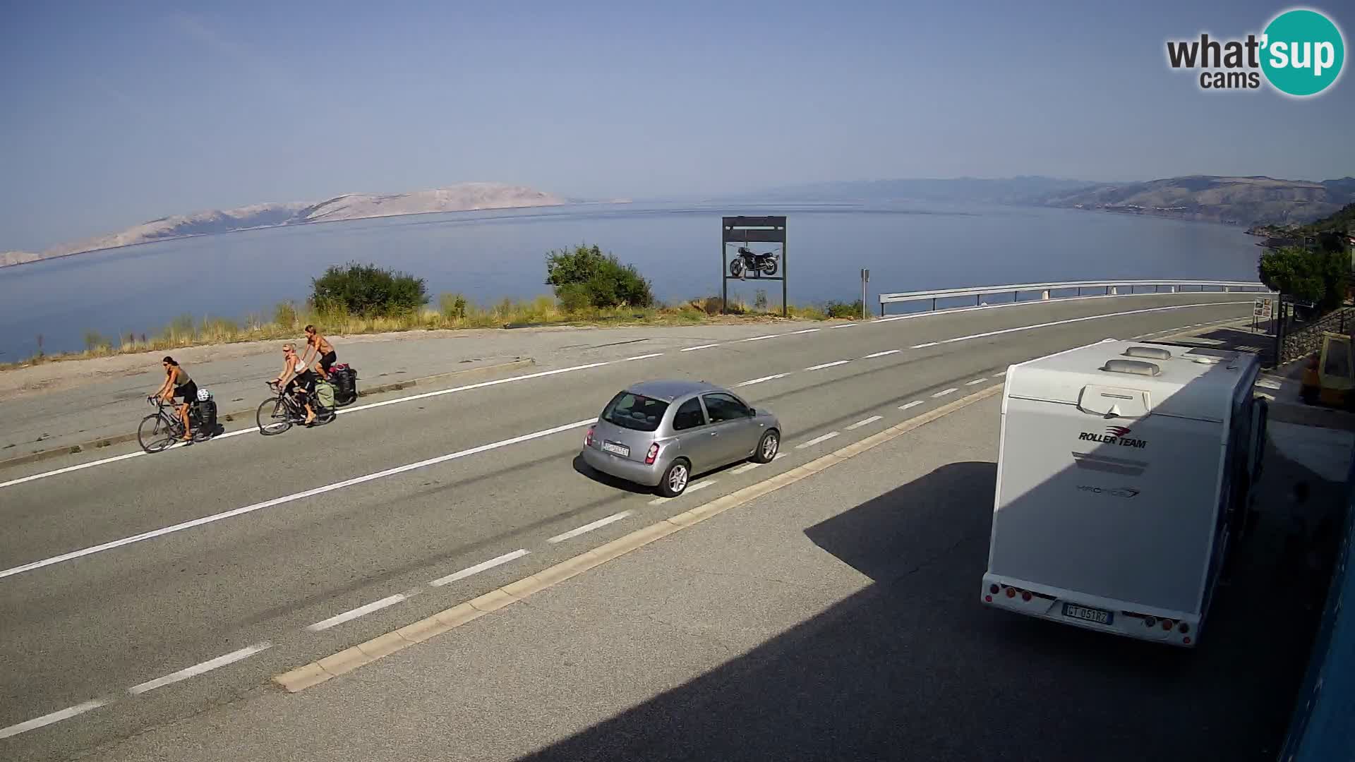 Webcam autopista adriática D8 cerca de SENJ – vista de la isla de KRK