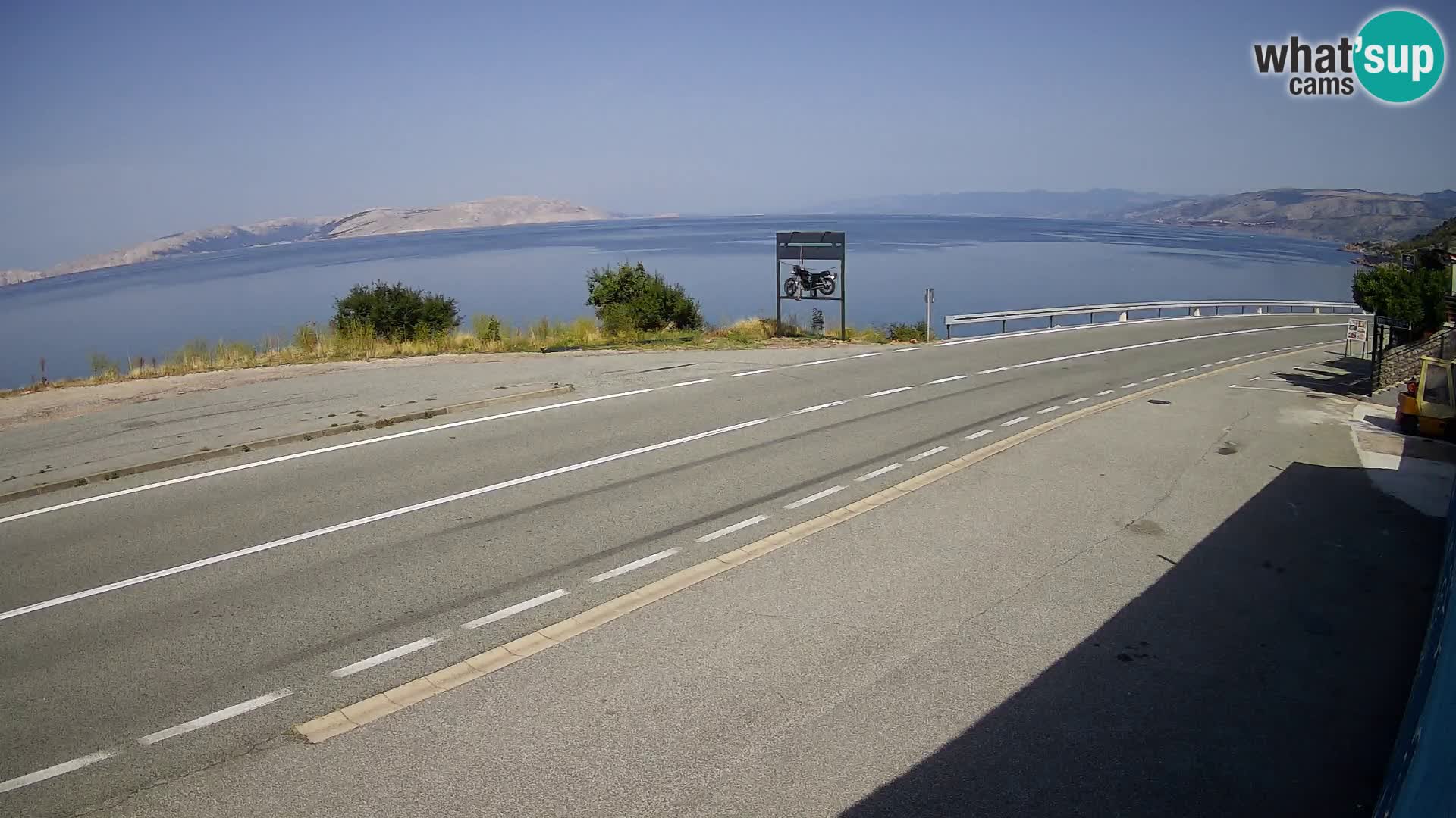 Webcam autoroute Adriatique D8 près de SENJ – vue sur l’île de KRK