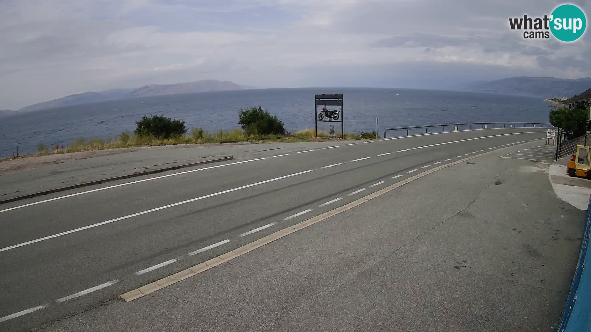 Webcam Adriatic highway D8 near SENJ – view to KRK island