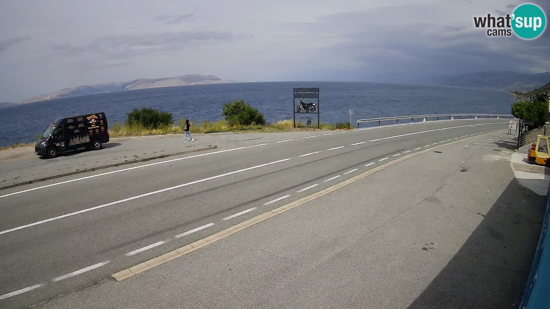 Webcam Adria-Autobahn D8 bei SENJ – Blick auf die Insel KRK