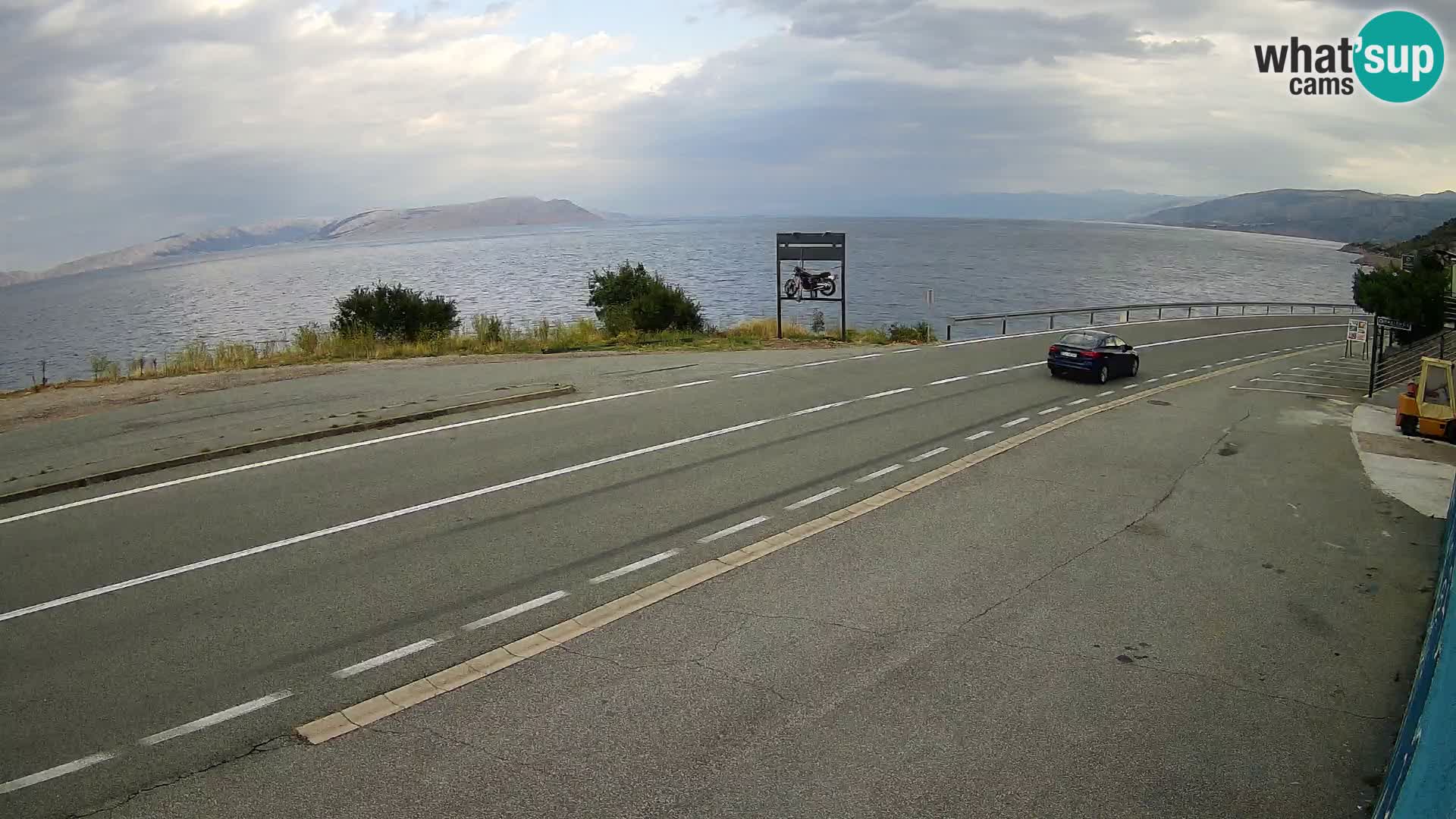 Webcam Adriatic highway D8 near SENJ – view to KRK island