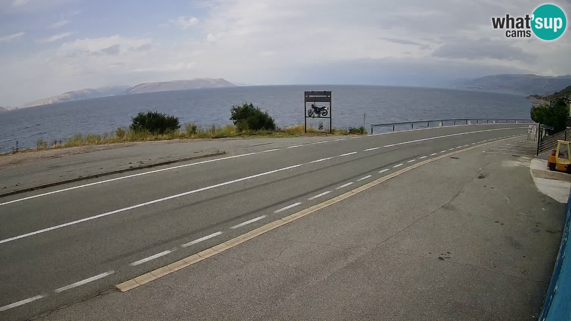 Webcam Adriatic highway D8 near SENJ – view to KRK island