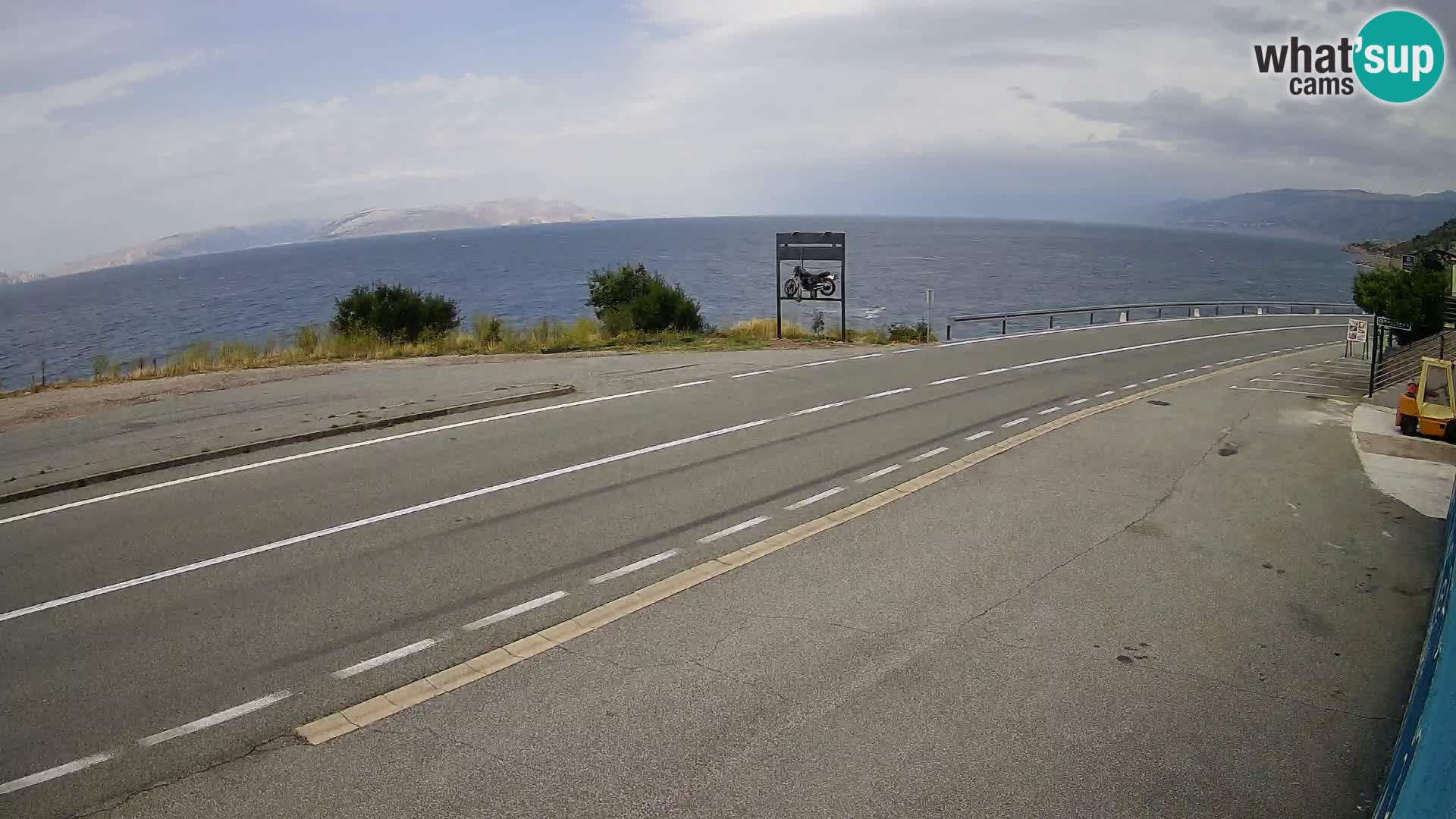 Webcam Adriatic highway D8 near SENJ – view to KRK island