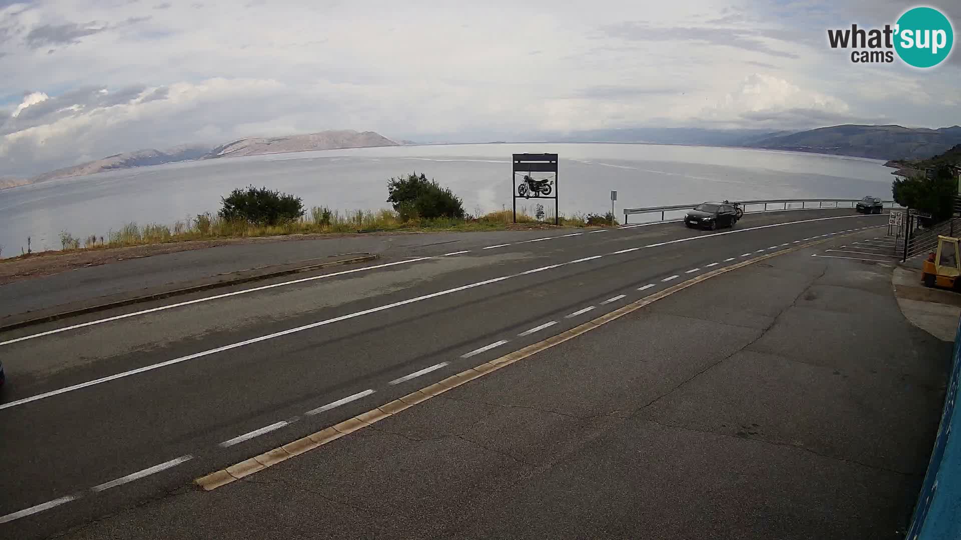 Webcam Adriatic highway D8 near SENJ – view to KRK island