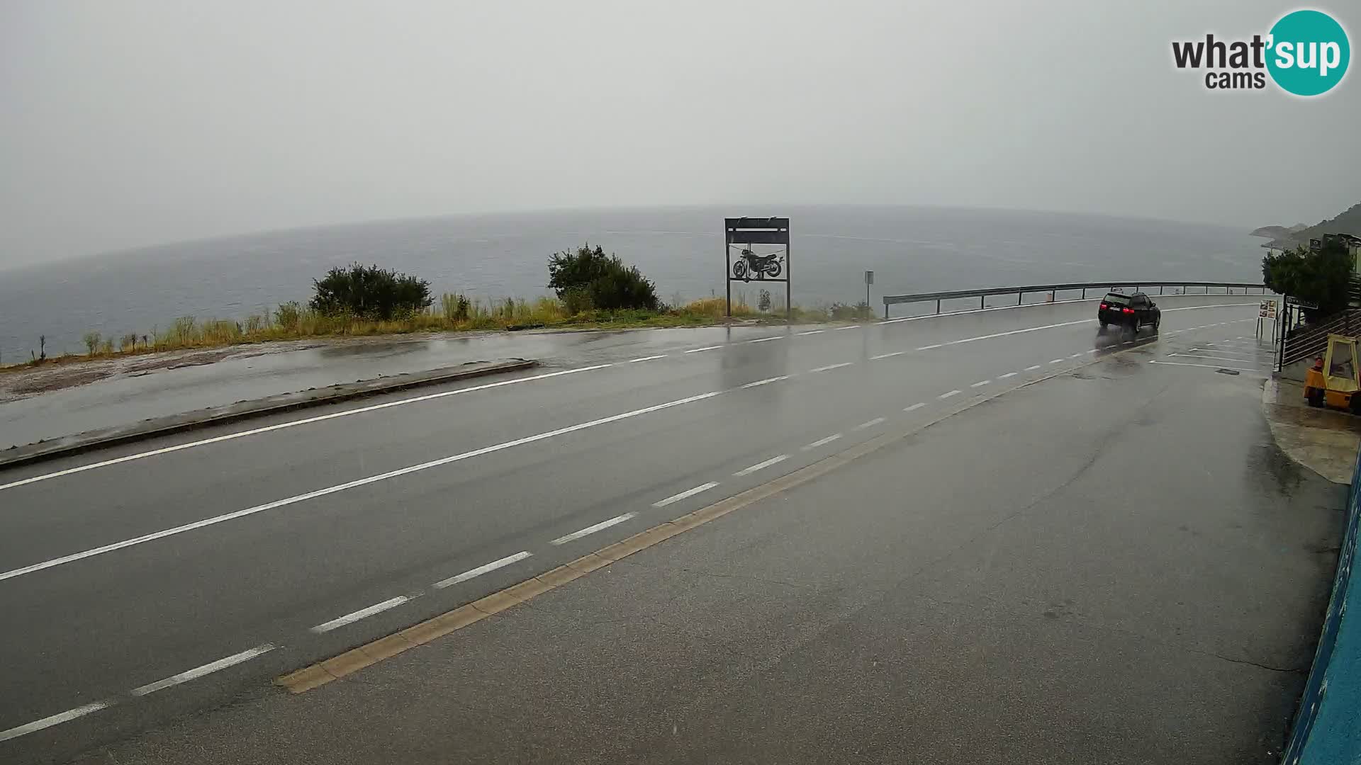 Webcam Adriatic highway D8 near SENJ – view to KRK island