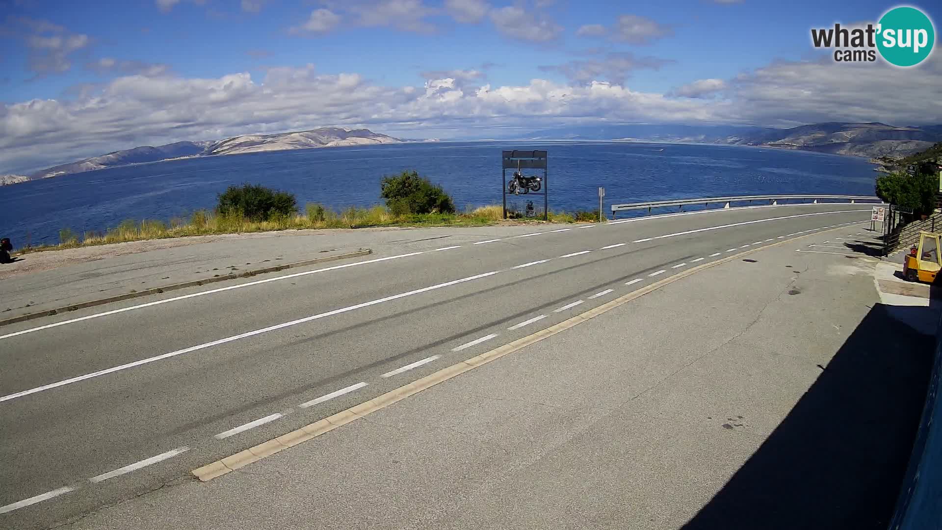 Webcam Adriatic highway D8 near SENJ – view to KRK island