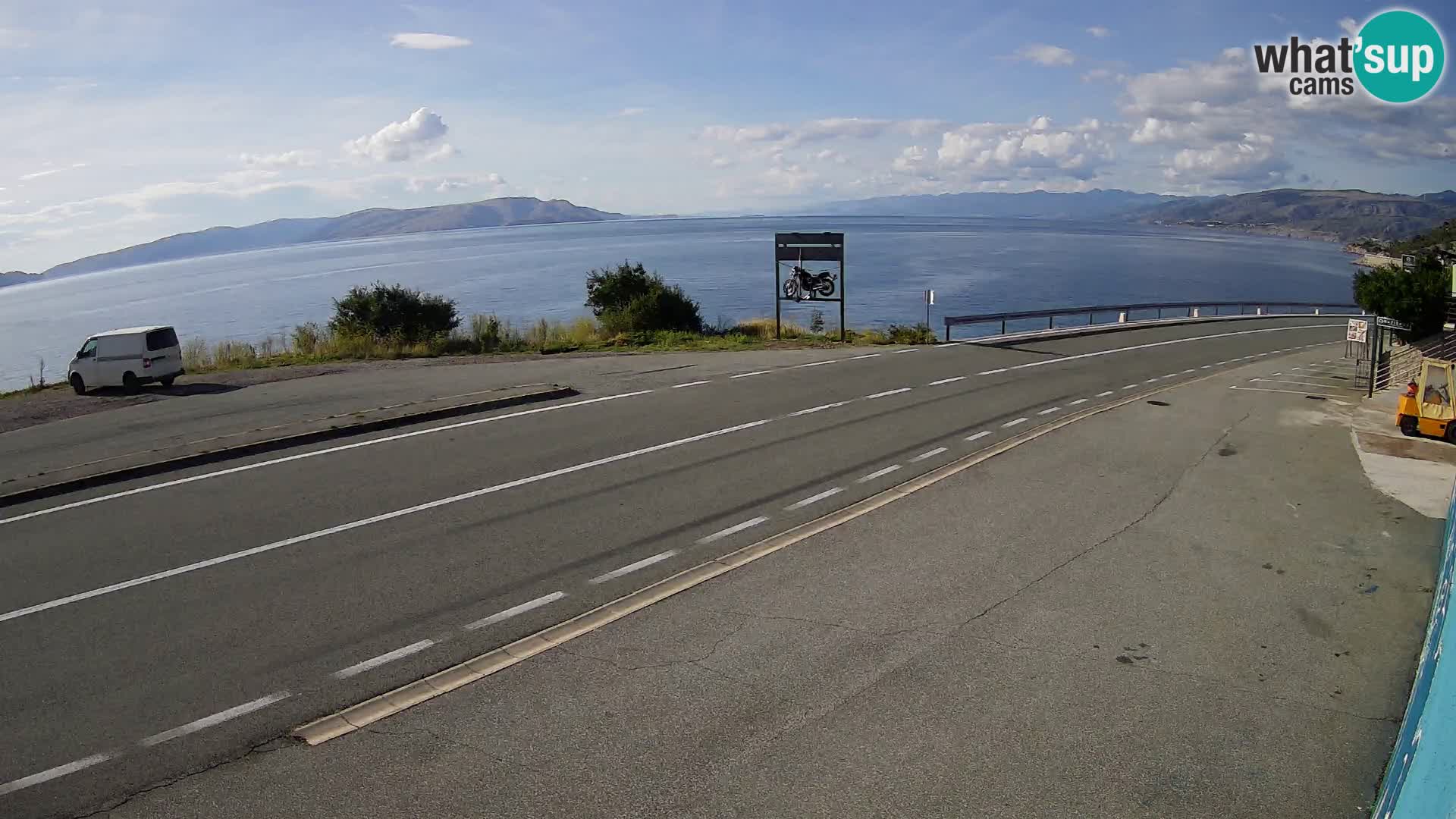 Webcam Adriatic highway D8 near SENJ – view to KRK island